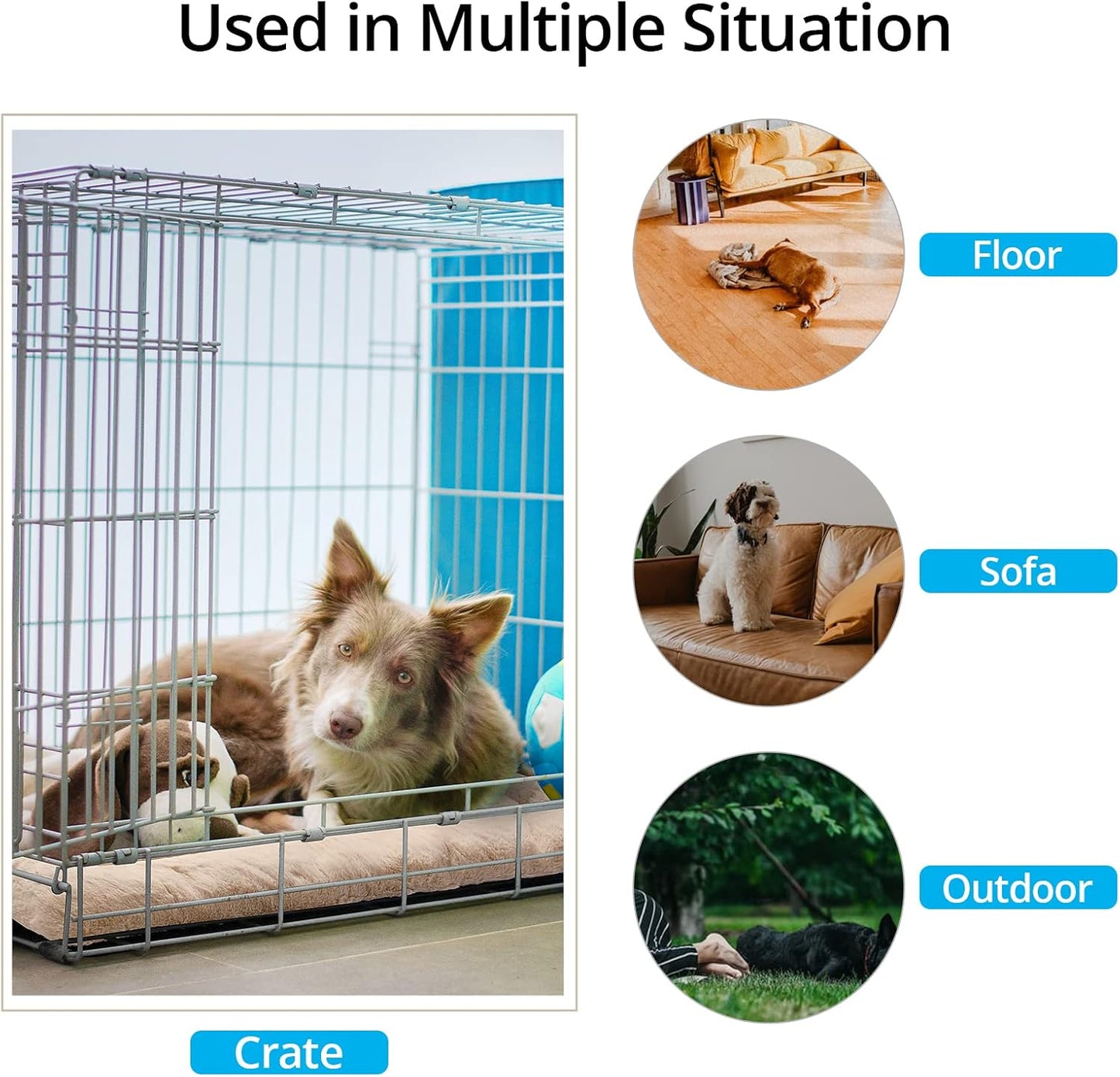 Dog Beds Crate Pad for Medium/Large Dogs Ultra Soft Dog Crate Bed Washable & Anti-Slip Kennel Pad for Dogs Cozy Sleeping Mat,Cream 36inch