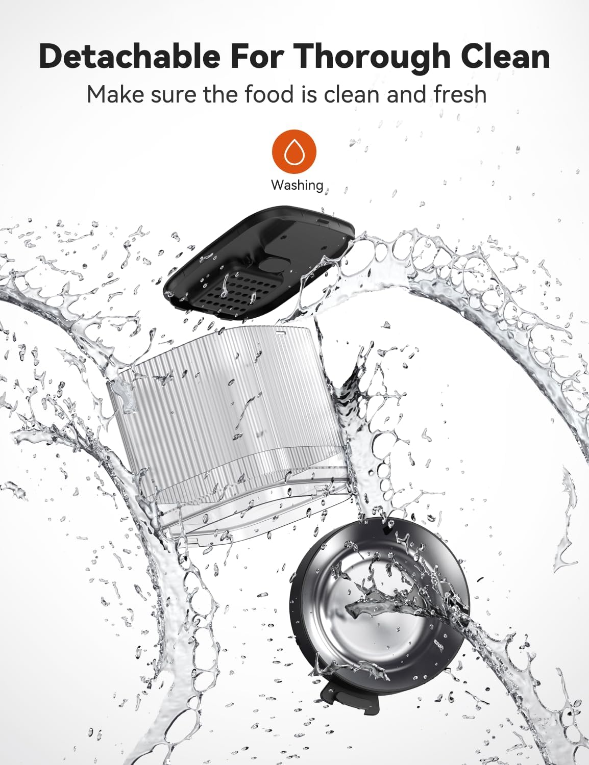 WOPET Automatic Cat Feeder, WiFi Dog Feeder with APP Control for Remote Feeding, Automatic Cat Food Dispenser with 10S Voice Record,1-10 Meals Per Day for Cats and Dogs (Black-Standard)