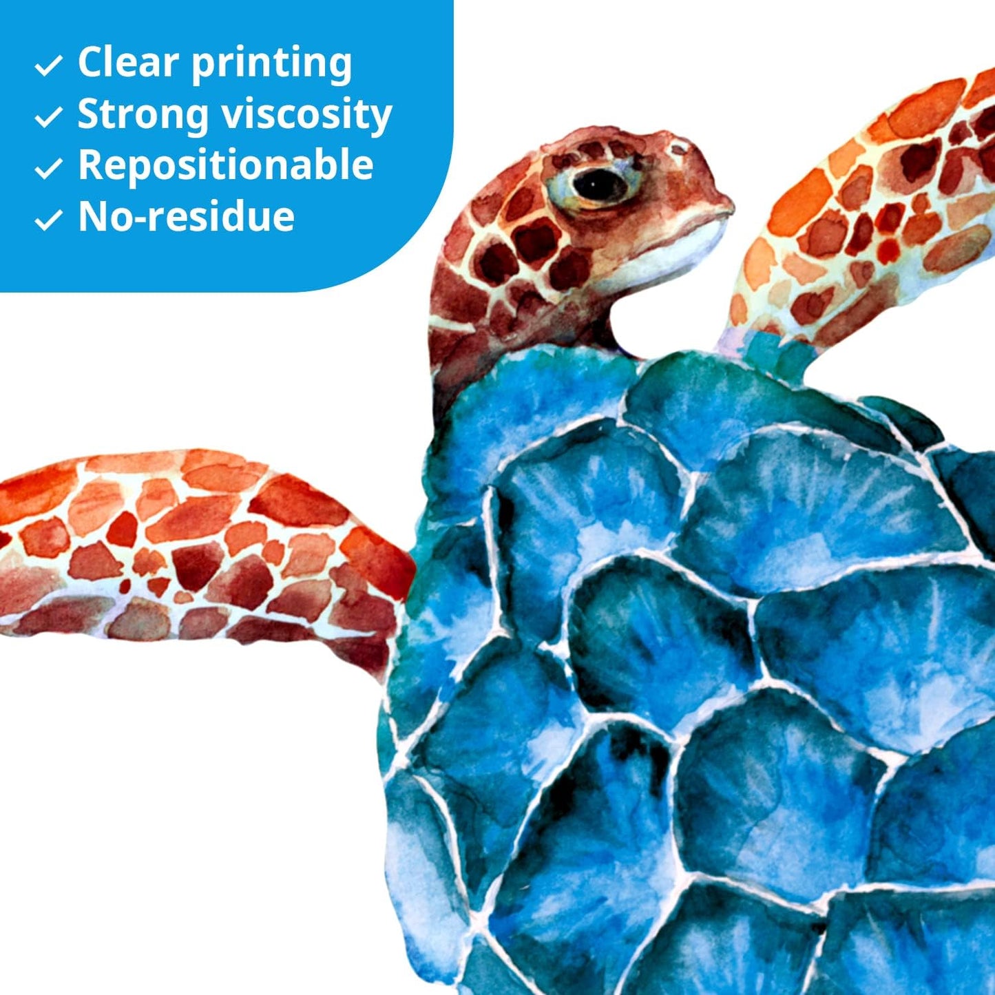 BASHOM DS12-8048 128 Pieces Under The Sea Wall Decals Ocean Fish Stickers Turtle Jellyfish Seaweed Removable for Kids Bedroom Nursery Living Room Home Art Decor Bathroom Baby