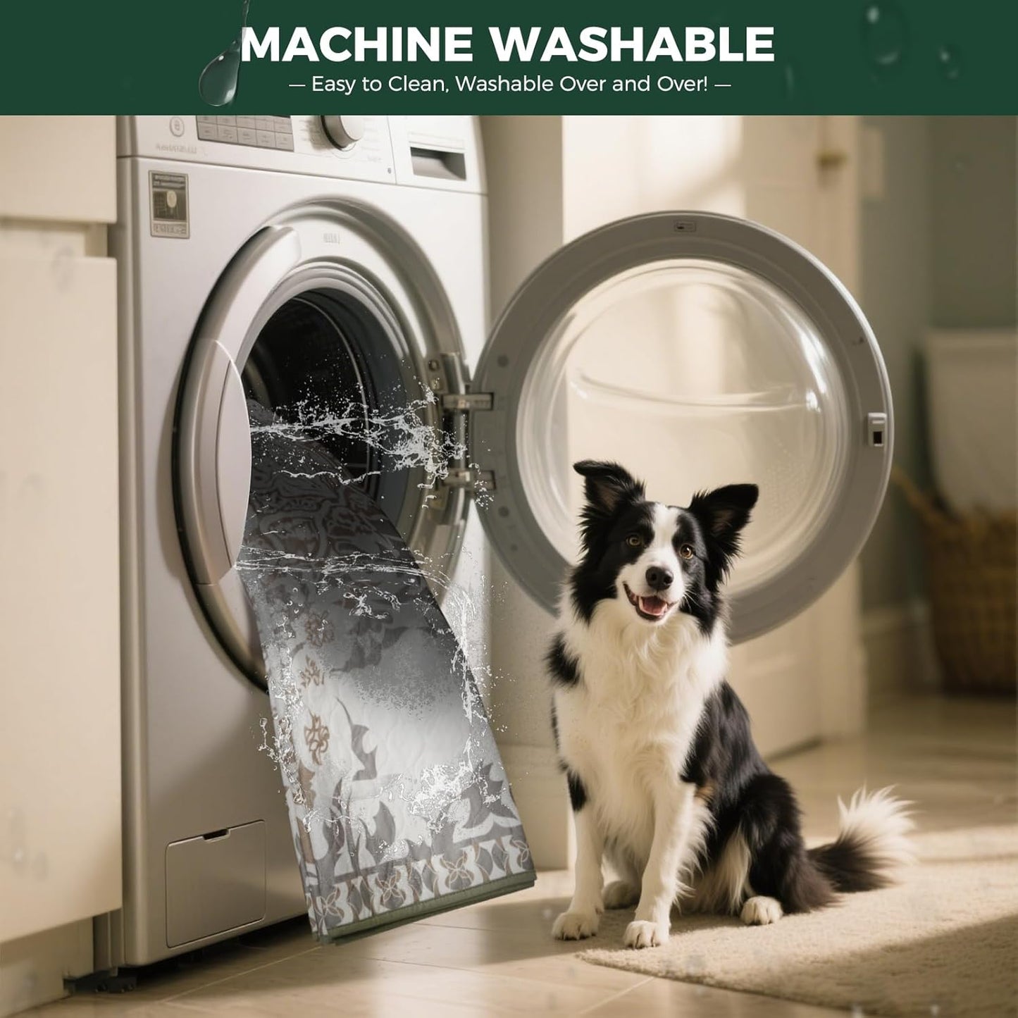 FXW Washable Pee Pads for Dogs, Puppy Pads with Super Absorbent, Specifically Designed for FXW Rollick/Homeplus 24 inch 6 Panels Dog Pen, 63" × 39" Rectangle, Boho, 1 Pack