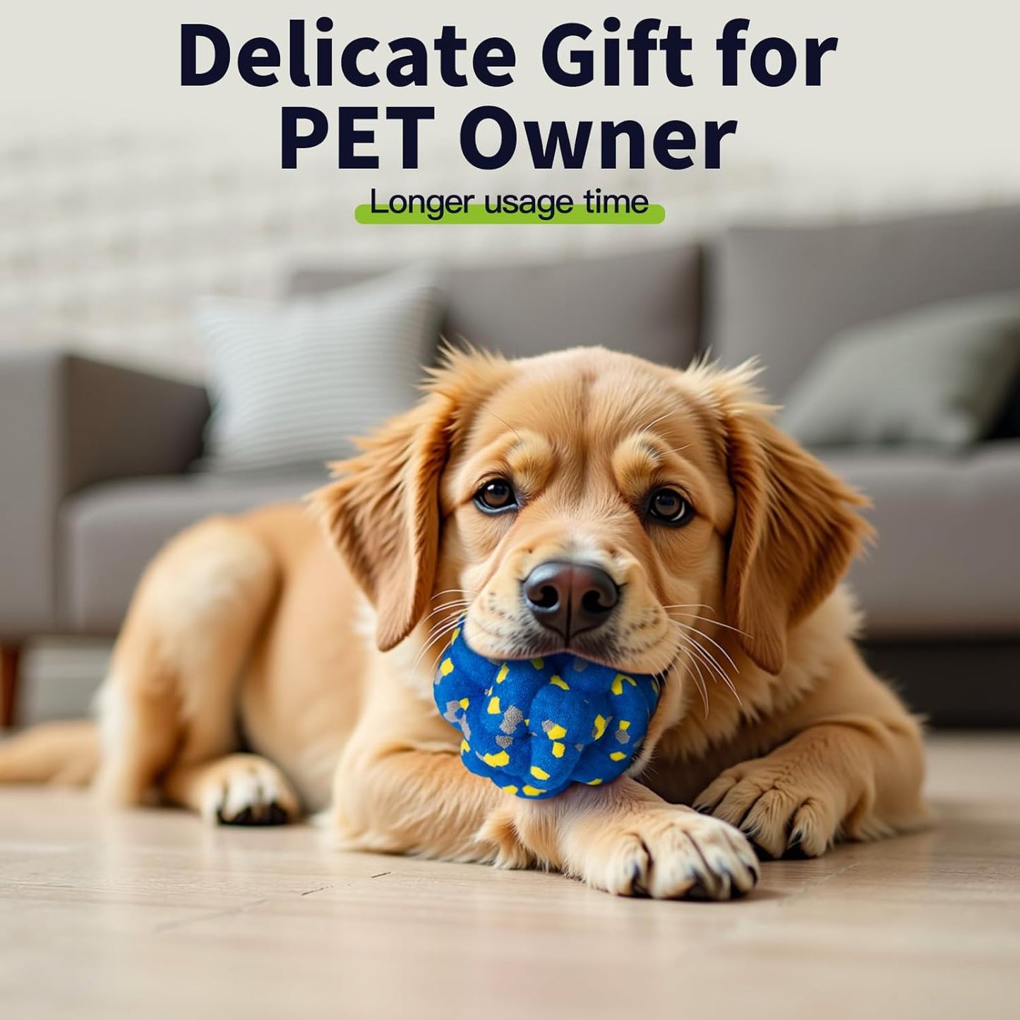 Upgrade Dog Balls Interactive Toys for Aggressive Chewers, Indestructible Tennis Durable Bouncy for Fetch Game, Lightweight Floating, Blue