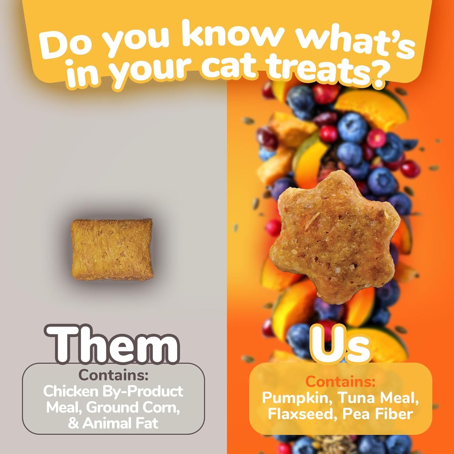 Fruitables Cat Treats Crunchy Cat Treats, Healthy Low Calorie Kitten Snacks, Made Without Wheat, Corn and Soy, Kitten Essentials, Made with Real Tuna and Pumpkin, 30 Ounces