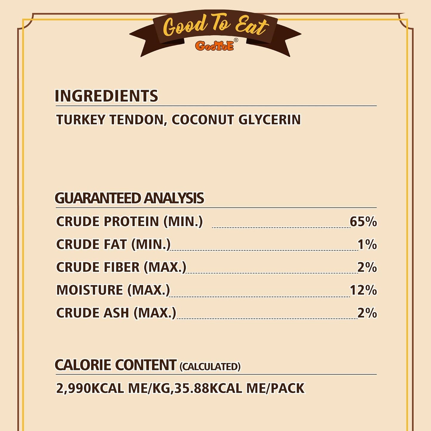 Gootoe Turkey Tendon Dog Treats, Ring (S) 6 Pieces per Pack, USA-Sourced Turkey Tendon, Natural Snack, Premium Puppy Chews, Hypoallergenic, Reseal Value Bags, Size for Small Dogs (Pack of 2)