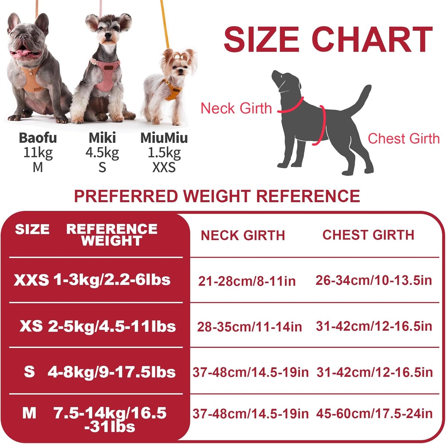 Puppytie No Pull Small Dog Harness with Multifunction Dog Leash,Lightweight Soft Adjustable No Choke Escape Proof Pet Harness Vest Pet Harness Vest,red-Camellia,S