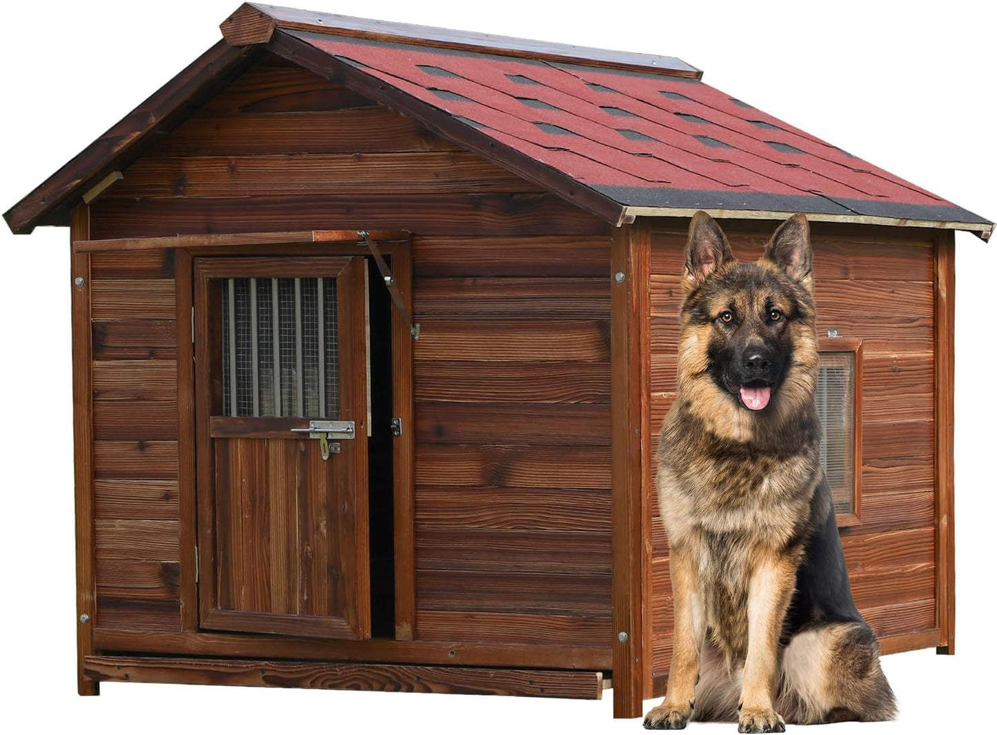 Extra Large Dog House Outdoor for Large Breed Dogs,Weatherproof Dog Houses for Dogs Outside with Door,Goat House for Outside, Wooden Dog House Outdoor