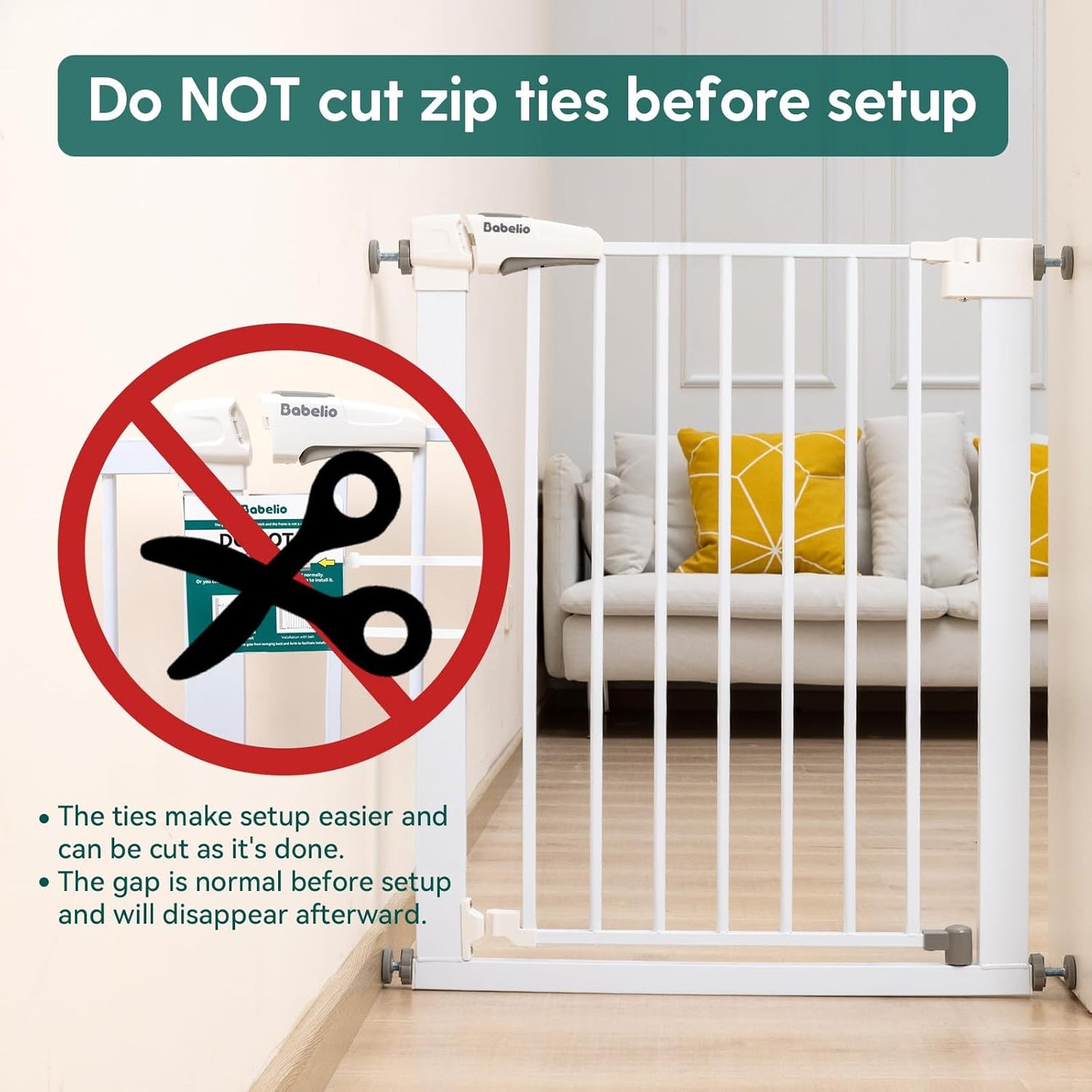 Babelio Baby Gate for Doorways and Stairs, 26''-40'' Auto Close Dog/Puppy Gate, Easy Install, Pressure Mounted, No Drilling, fits for Narrow and Wide Doorways, Safety Gate Door for Child and Pets