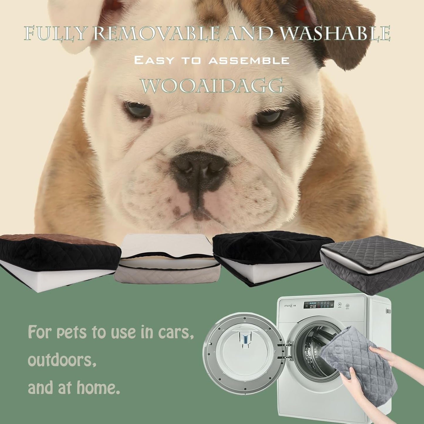 Dog Car Seat for Medium Sized Dog,Pet Travel Car Bed with Seat Belt Channle,Fully Detachable and Washable Car Dog Seat with Adjustable Straps,3 Straps Easy to Install (Black/Grey)