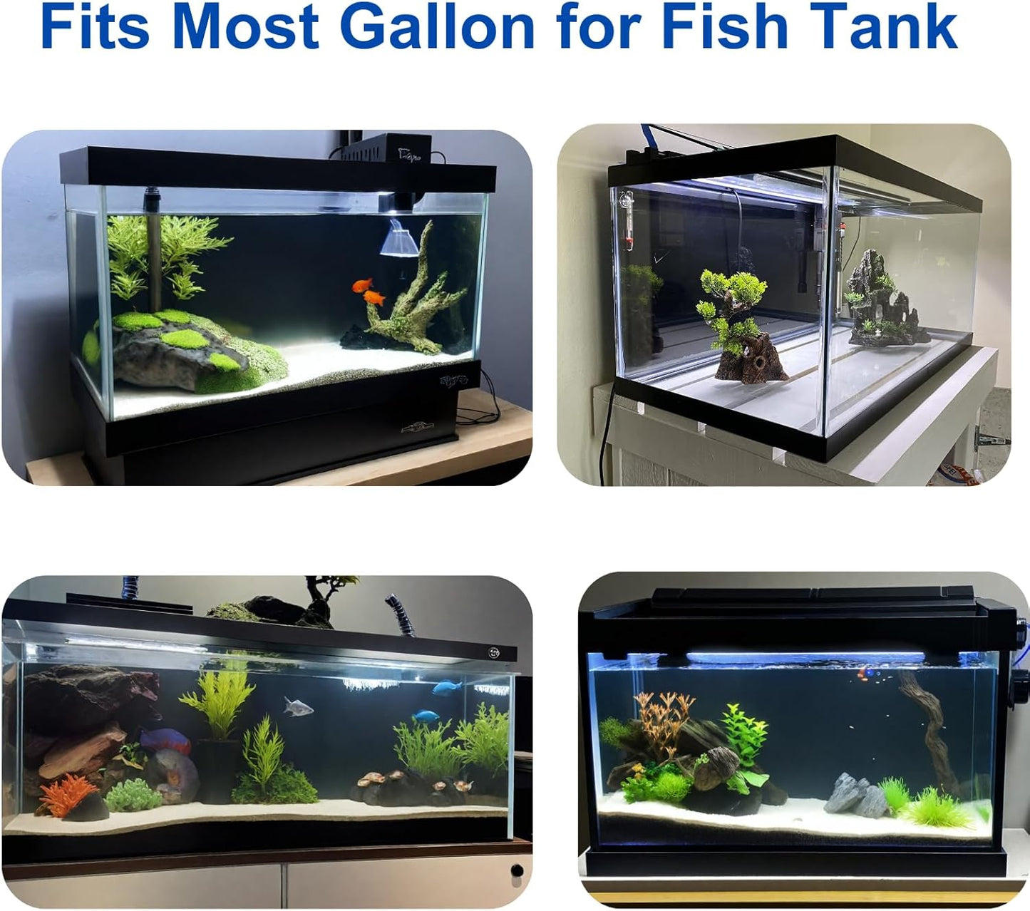 ELEBOX Aquarium Background Blue Black Fish Tank Background Wallpaper Double-Sided Aquarium Backing, Aquarium Decorations for 10 Gallon Aquarium 11.8" x 16.5"