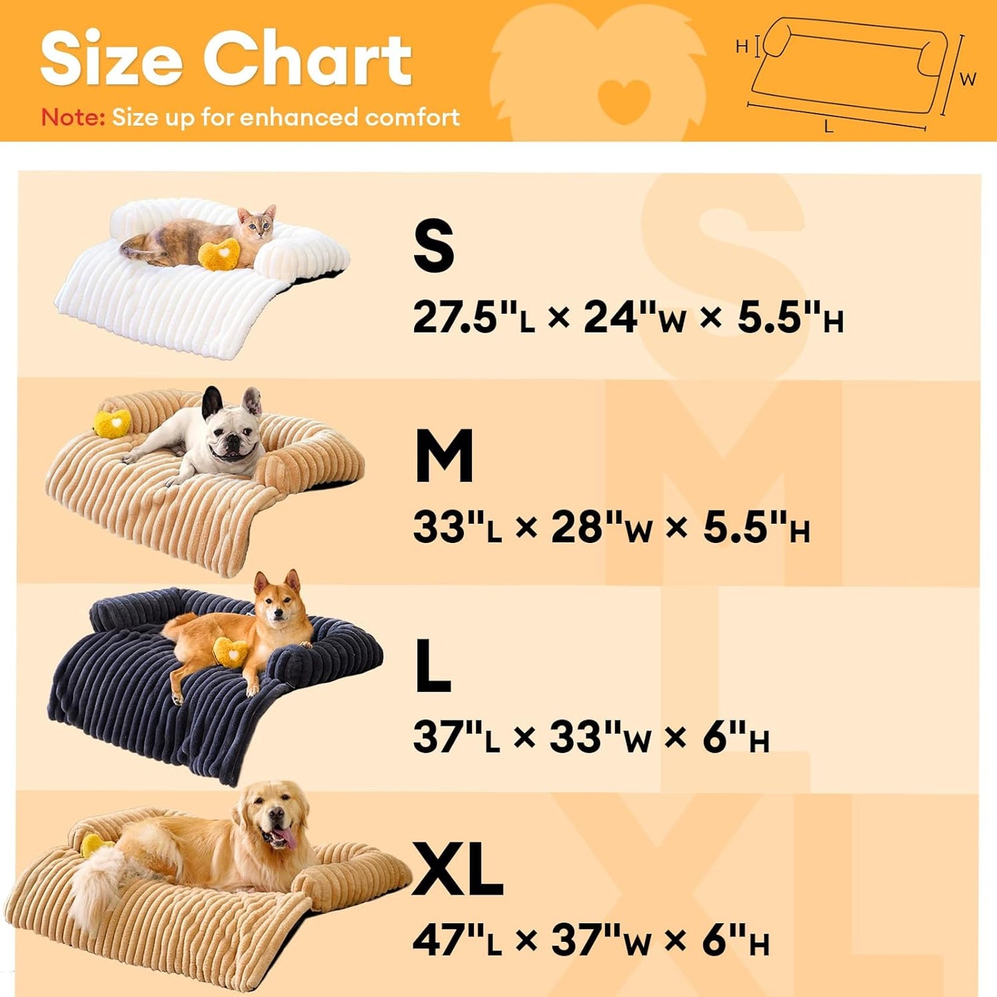 FUNNY FUZZY Pet Couch Cover for Sofa, Calming Dog Bed for Couch, Fluffy Plush Cat Bed Mat for Furniture Protector for Small Dogs and Kitten, 27×24 in, Blue