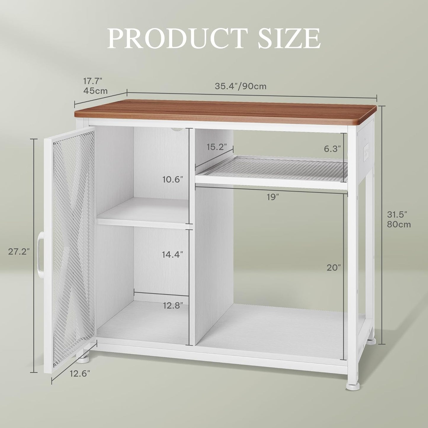YITAHOME Fish Tank Stand with Power Outlets & LED Light, 40-50 Gallon Metal Aquarium Stand with Cabinet for Fish Tank Accessories Storage for Turtle Tank, Reptile Terrarium, 660LBS Capacity, White