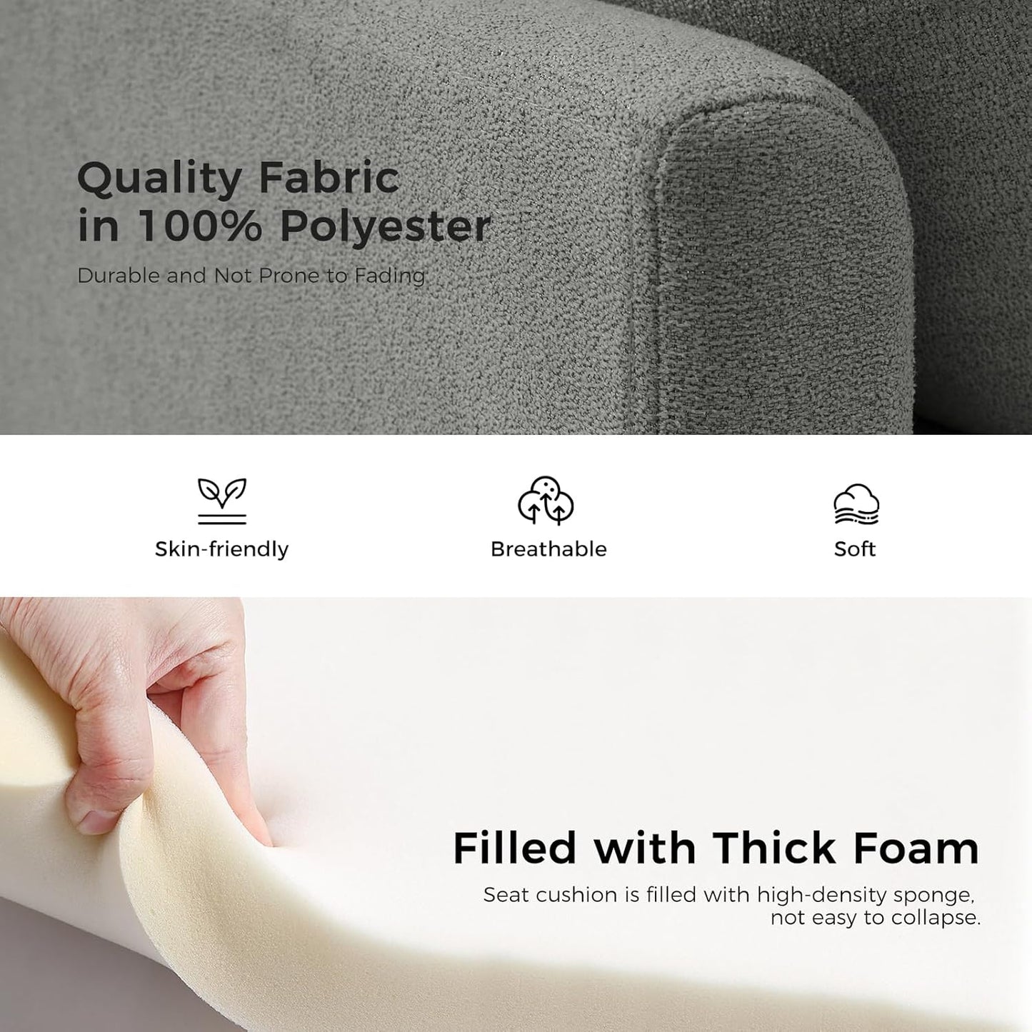 HULALA HOME Modern Storage Ottoman Bench with Throw Pillows, 59" Extra Long End of Bed Bench with Storage Pocket, Comfy Upholstered Footstool for Bedroom Entryway Living Room, Charcoal