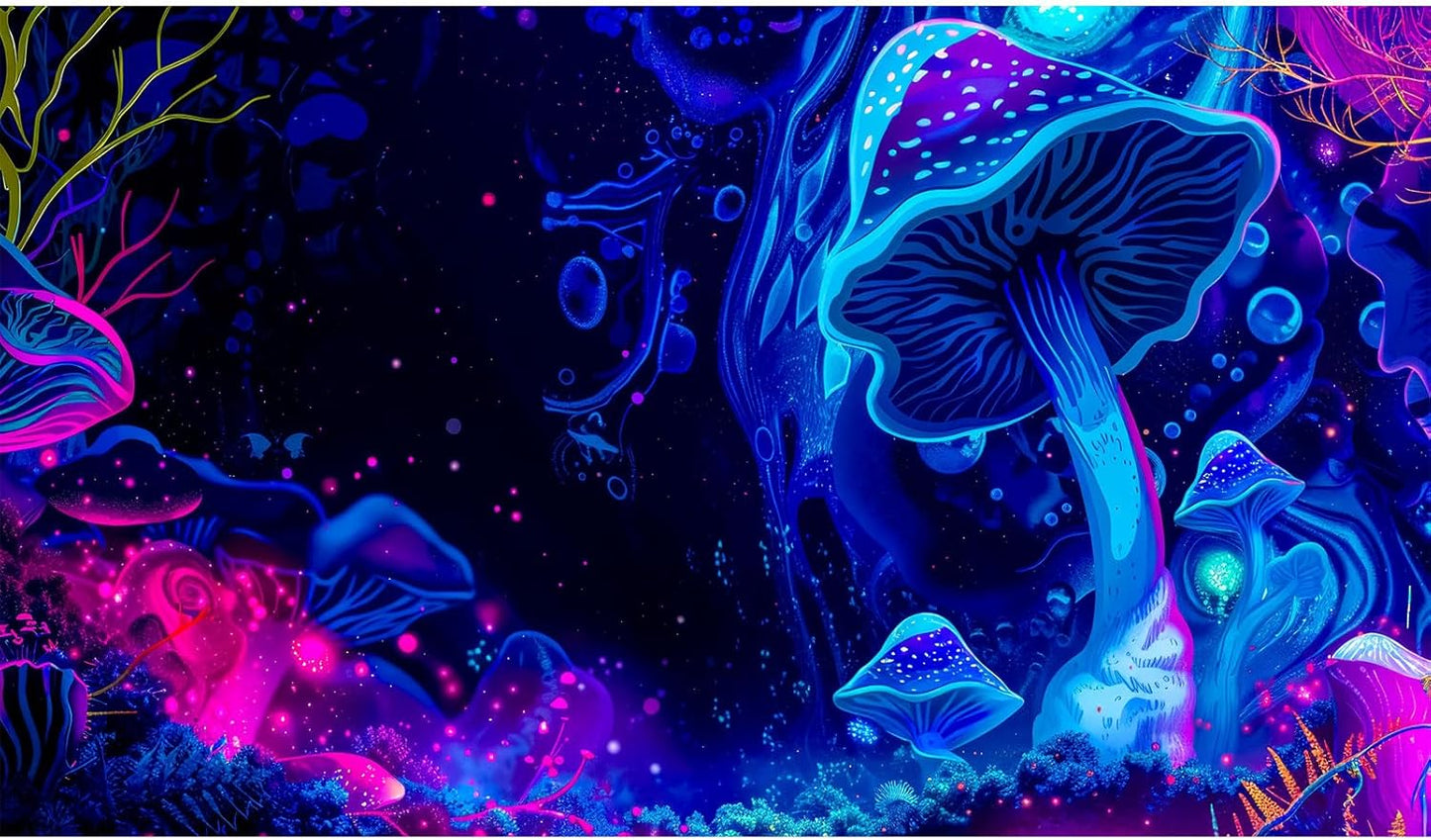 Fantasy Mushroom Forest Aquarium Background Abstract Cartoon Mushroom Reptile Tank Backgrounds Vibrant Jungle Mushrooms Theme Fish Tank Background Magic Mushrooms Reptile Enclosure Backgrounds 48x18in