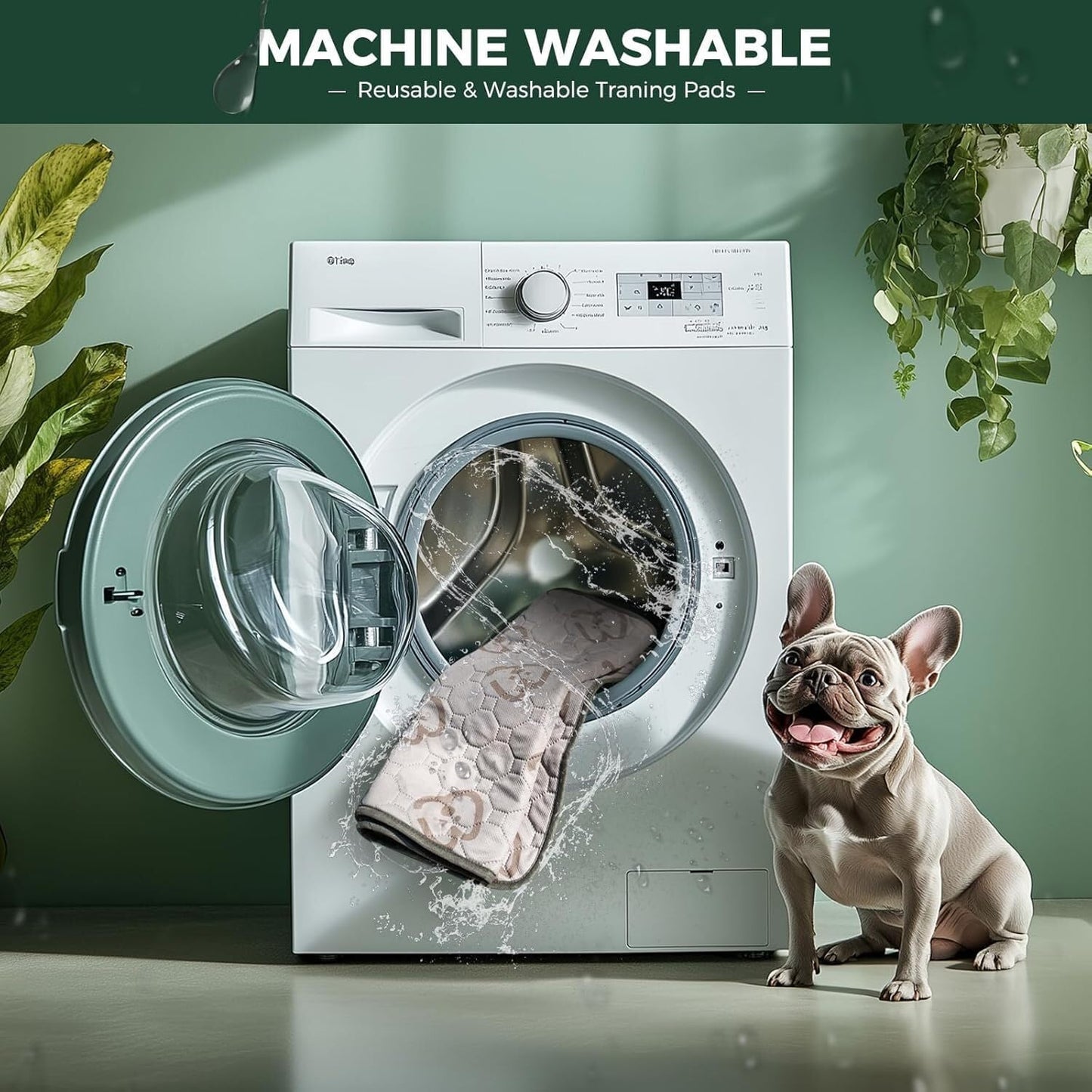 FXW Washable Pee Pads for Dogs, Puppy Pads with Super Absorbent, Specifically Designed for Potty Training, 35" Square, Khaki, 1 Pack