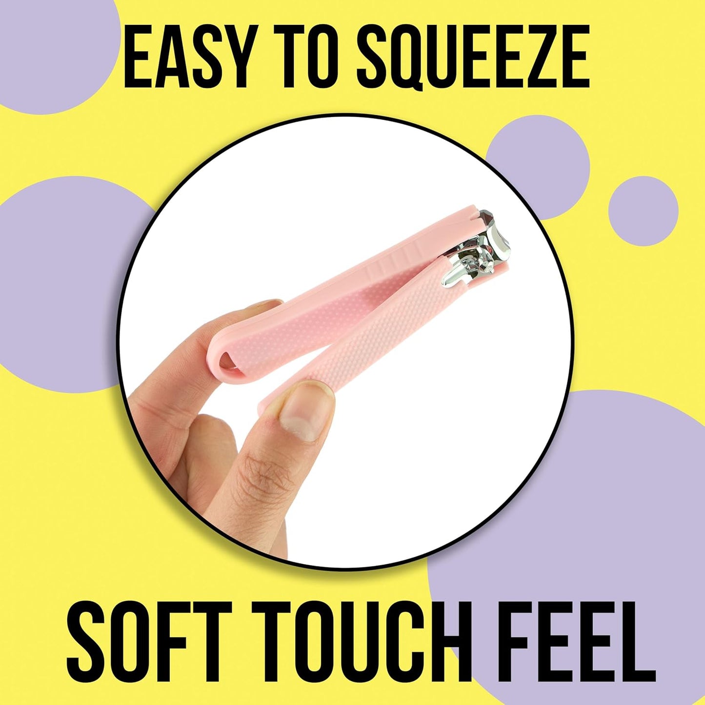 Nail Clippers Set - 2pc Soft Touch Pink Nail Clipper Value Pack, Big & Small Precision Nail Clippers Pack, Essential Manicure & Pedicure Tools