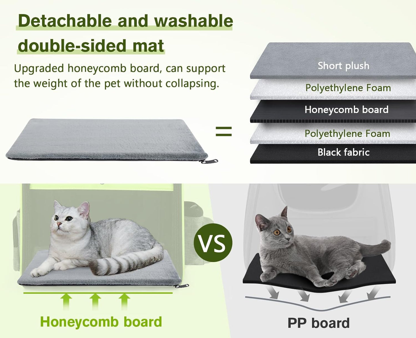 Pecute Pet Carrier Backpack, Large Cat Carrier Backpack, Expandable cat Backpack with Breathable Mesh for Medium Dogs Cats, or 2 Small Pets, Dog Backpack Carrier for Travel Hiking, Black