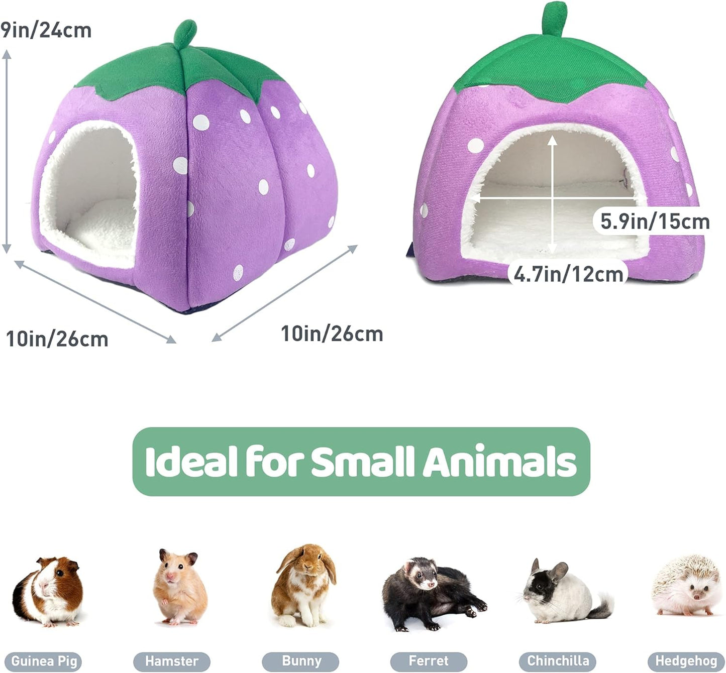 Guinea Pig Hideout Bed Rabbit House Cave Accessories Cozy Hide-Out for Bunny Hedgehog Ferret Chinchilla&Other Small Animals