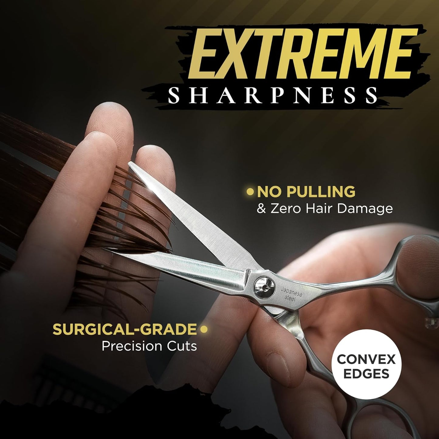 Fagaci Professional Hair Cutting Scissors Left 6” Japanese Steel for Ultra-Precise Cuts, Razor Sharp Blades Hair Scissors for Women & Men, Extreme Durability Hair Shears, Hair Cutting Barber Scissors