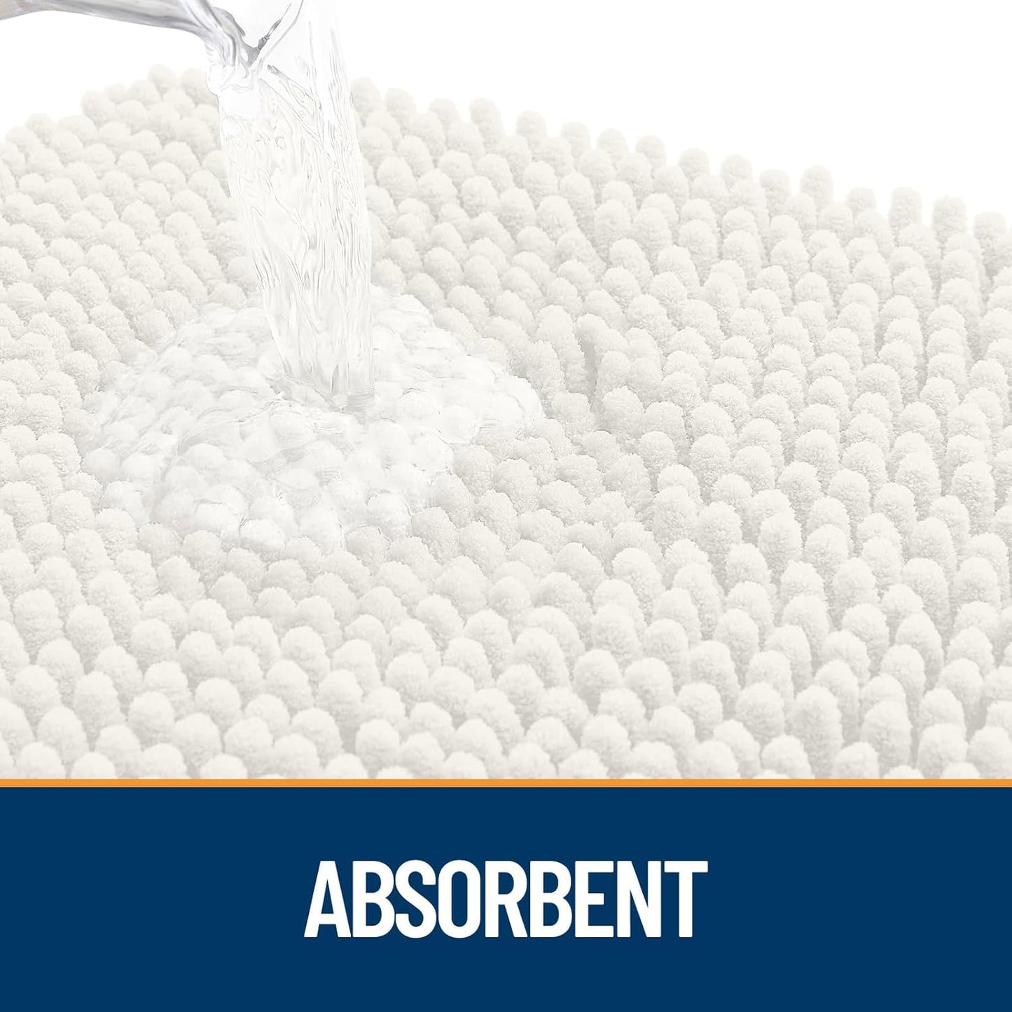 OLANLY Dog Door Mat for Muddy Paws 59x32, Absorbs Moisture and Dirt, Absorbent Non-Slip Washable Doormat, Quick Dry Chenille Mud Mat for Dogs, Entry Indoor Entryway Carpet for Inside Floor, Ivory