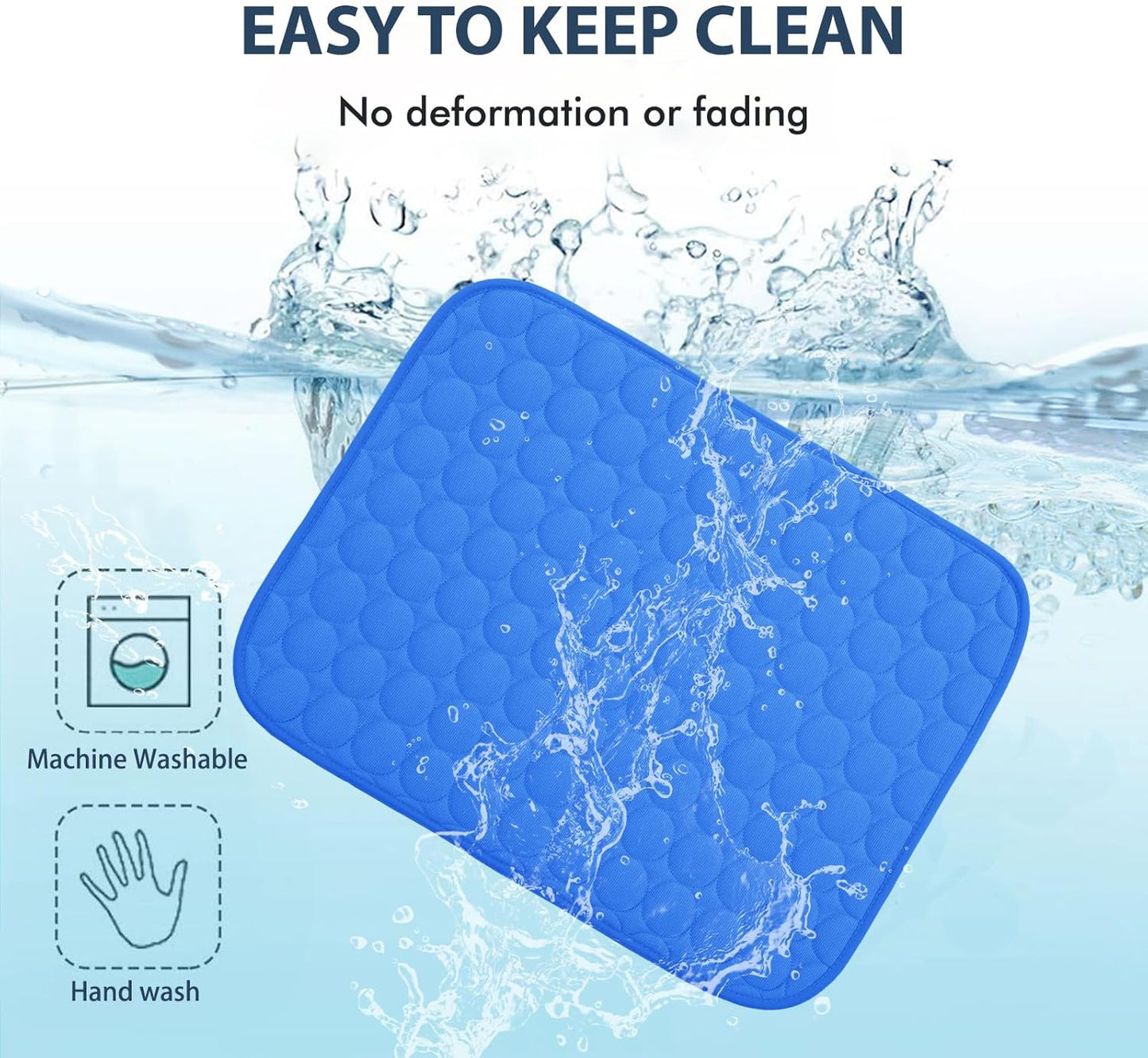 MICROCOSMOS Summer Cooling Mat & Sleeping Pad- Water Absorption Top, Easy Carry, EZ Clean, Materials Safe. Keep Cooling for Pets, Kids and Adults.(Navy Blue, 40" x 28")