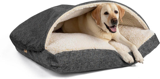 Snoozer Pet Products Luxury Rectangle Cozy Cave Dog Bed with Microsuede, Showdog Collection, Medium, Merlin Pewter