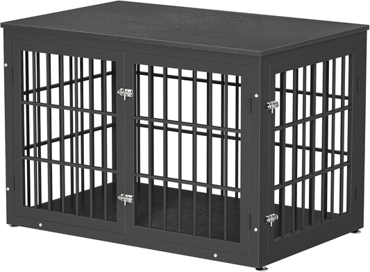 48 Inch Heavy Duty Dog Crate Furniture for Large Dogs, Decorative Pet House End Table, Extra Large Wooden Cage Kennel Furniture Indoor, Black