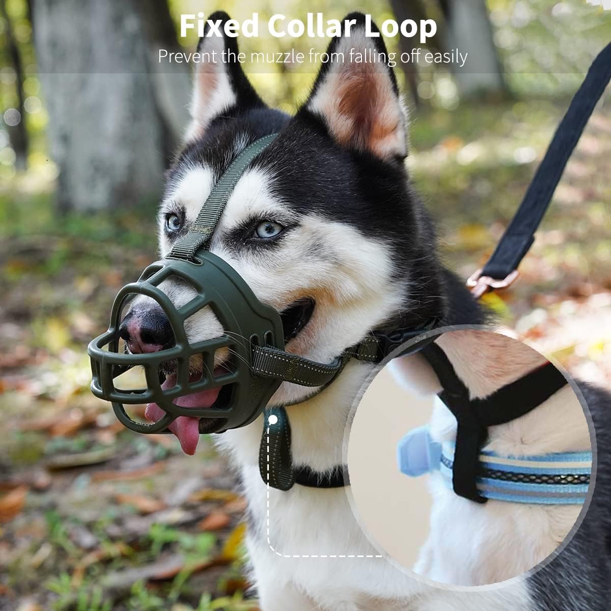 BARKLESS Dog Muzzle, Soft Basket Silicone Muzzle for Dogs to Prevent Biting and Chewing, Breathable Cage Mouth Cover for Training, Allows Drinking and Panting, Used with Collar