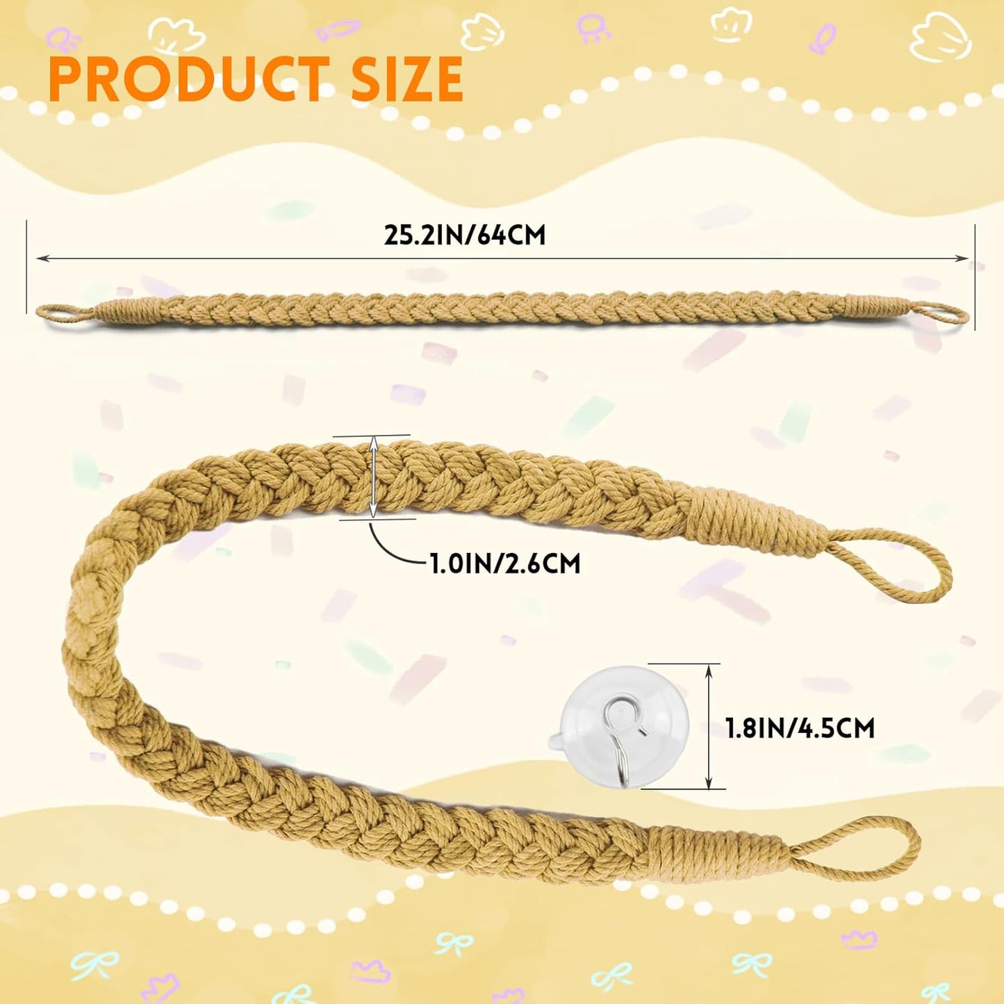 2PCS Hermit Crab Climbing Toys,Hermit Crab Rope Ladder Decor Reptile Hanging Vines Toys Hermit Crab Supplies Reptiles Habitat Tank Terrarium Accessories for Lizard Leopard Gecko Tree Frog(Flaxen)