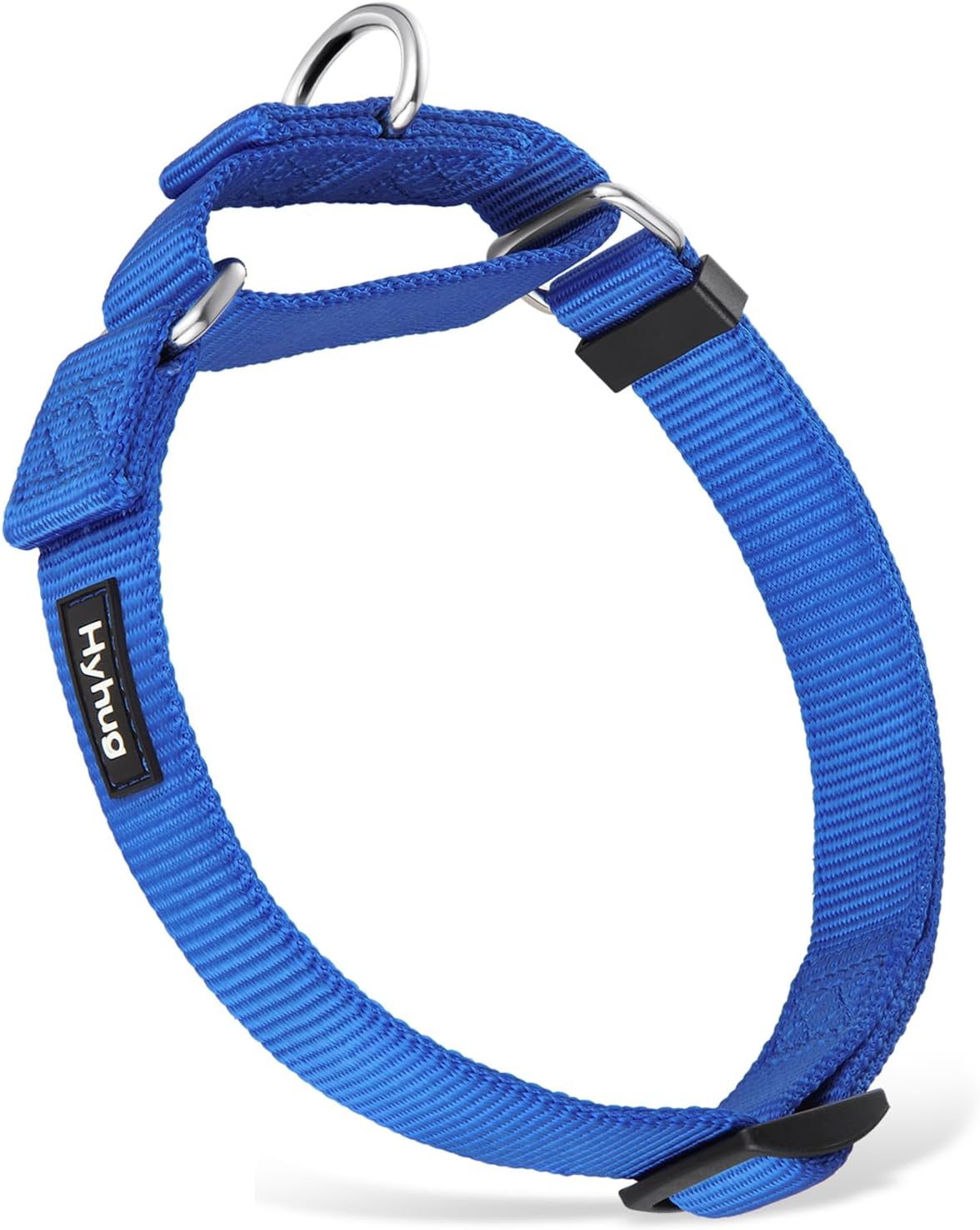 Hyhug Adjustable Solid Study Nylon Anti Escape Durable Martingale Not Slip Training Puppy Dog Collar. (Small, Bright Blue)