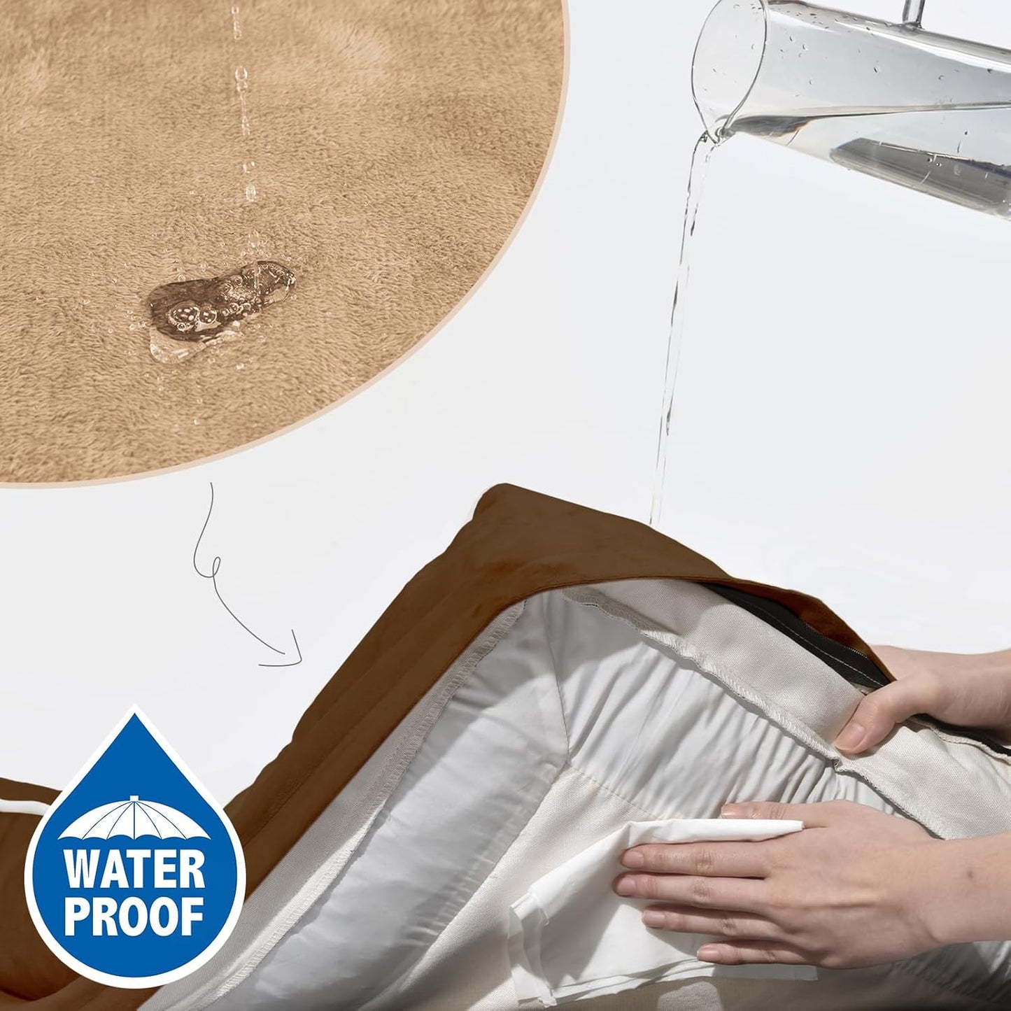 Comfort Expression Memory Foam Dog Beds, Washable Dog Bed Jumbo Breed, Orthopedic Dog Bed Waterproof Pet Sofa Couch with Bolster & Removable Cover(Jumbo,Khaki Brown)