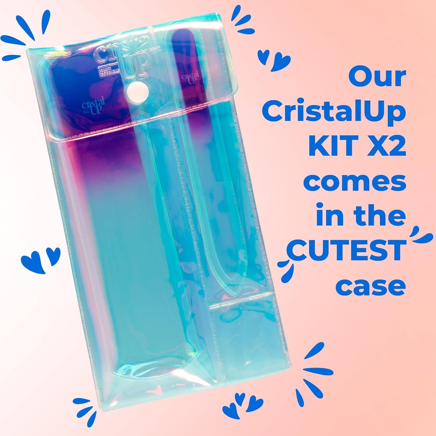 Crystal Nail and Feet Care Kit - 2PC with a Crystal Foot Scraper and Medium Glass Nail File, Durable and Gentle on Nails, Perfect for Home Office and On the Go