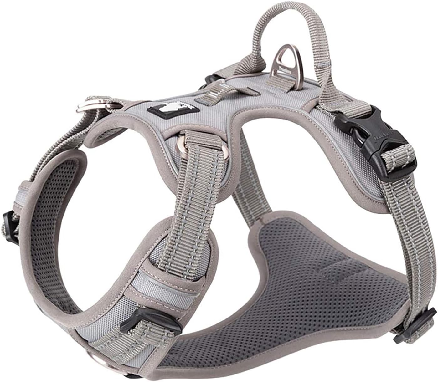 TRUE LOVE Dog Harness No Pull Nylon Reflective Pet Harness Adjustable Comfortable Control Step-in Brilliant Colors Truelove TLH56512 Gray