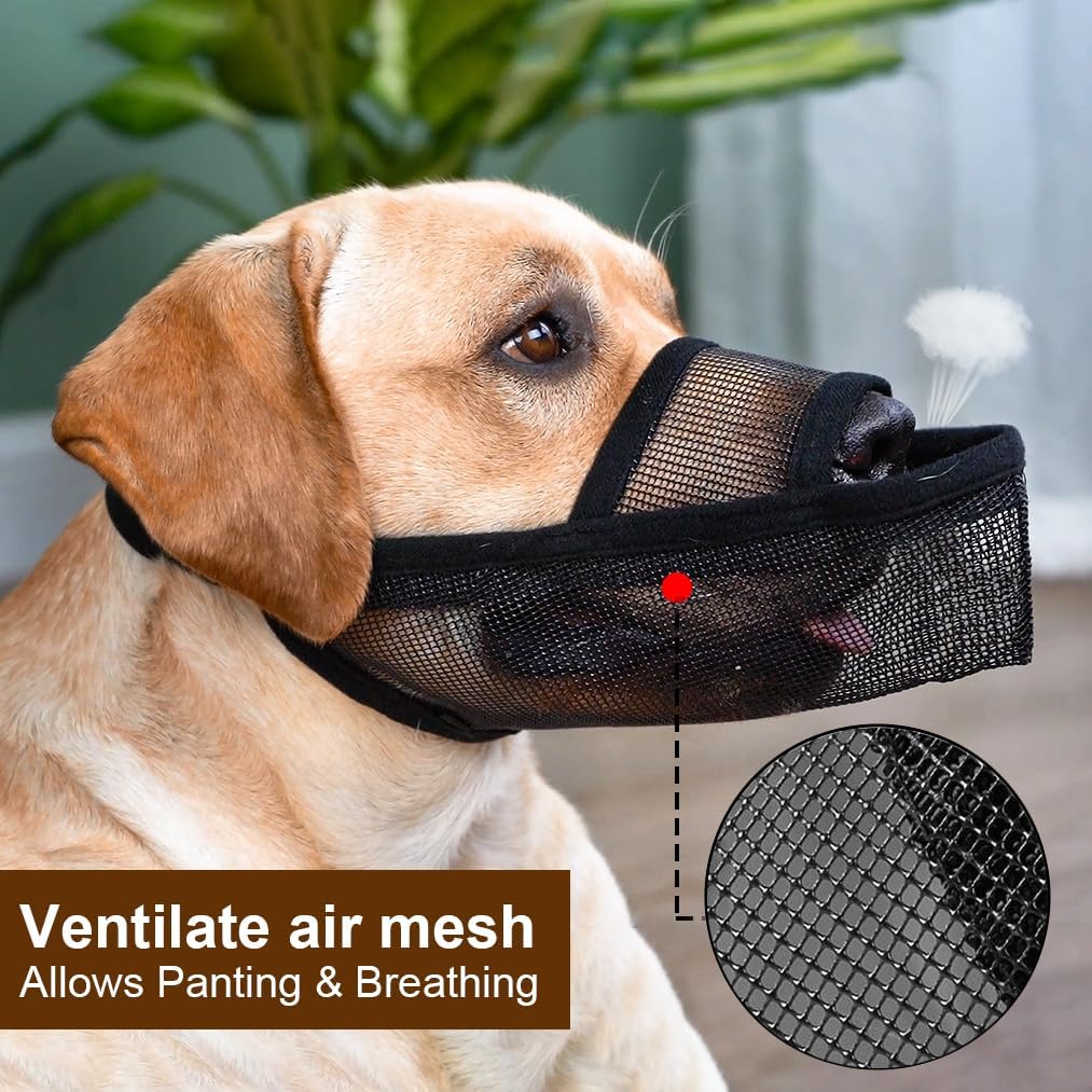 Crazy Felix Nylon Dog Muzzle for Small Medium Large Dogs Dachshund Beagle Poodle Labrador, Air Mesh Breathable and Drinkable Pet Mouth Guard for Anti-Biting Chewing Scavenging(XXS, Grey)