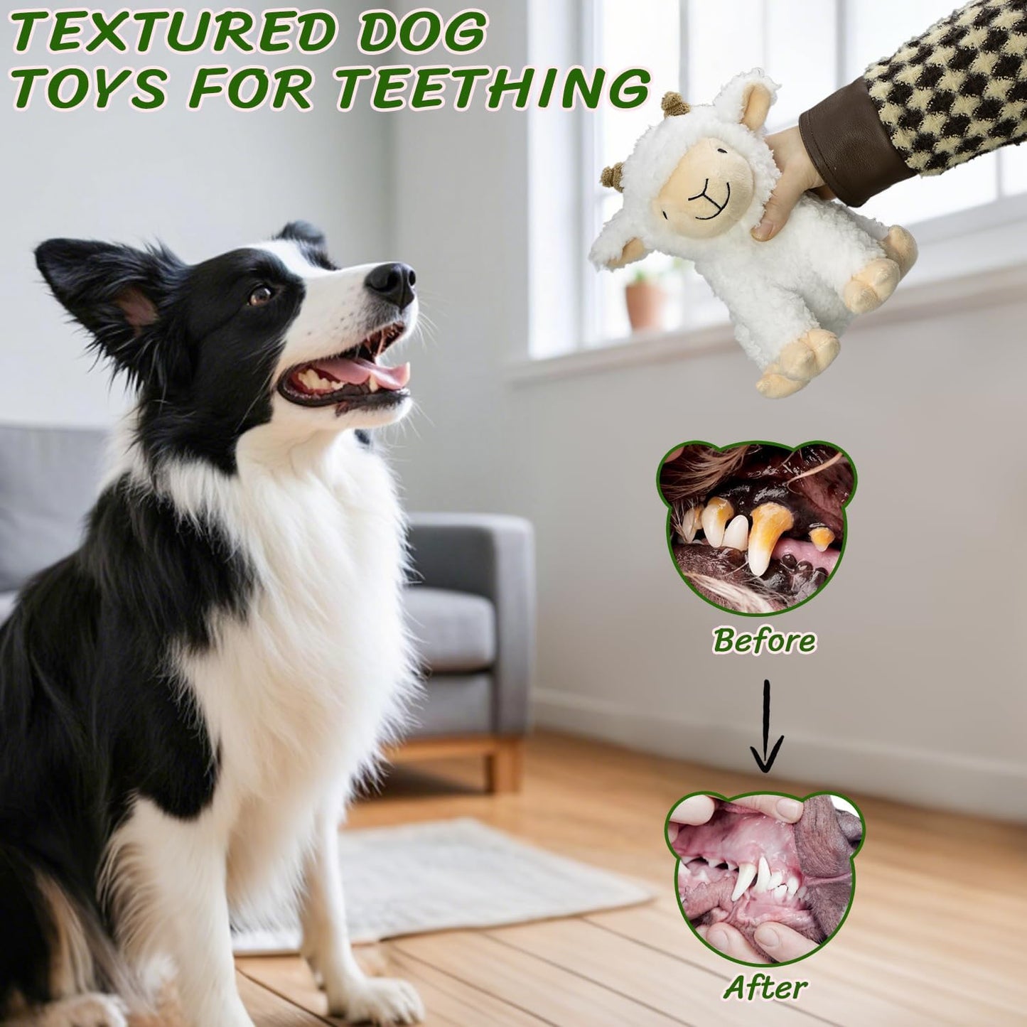 Squeaky Dog Toys for Large- Plush Stuffed Chew Toy with Soft Fabric- Interactive Puppy Toys to Keep Them Busy- Indoor & Outdoor Play