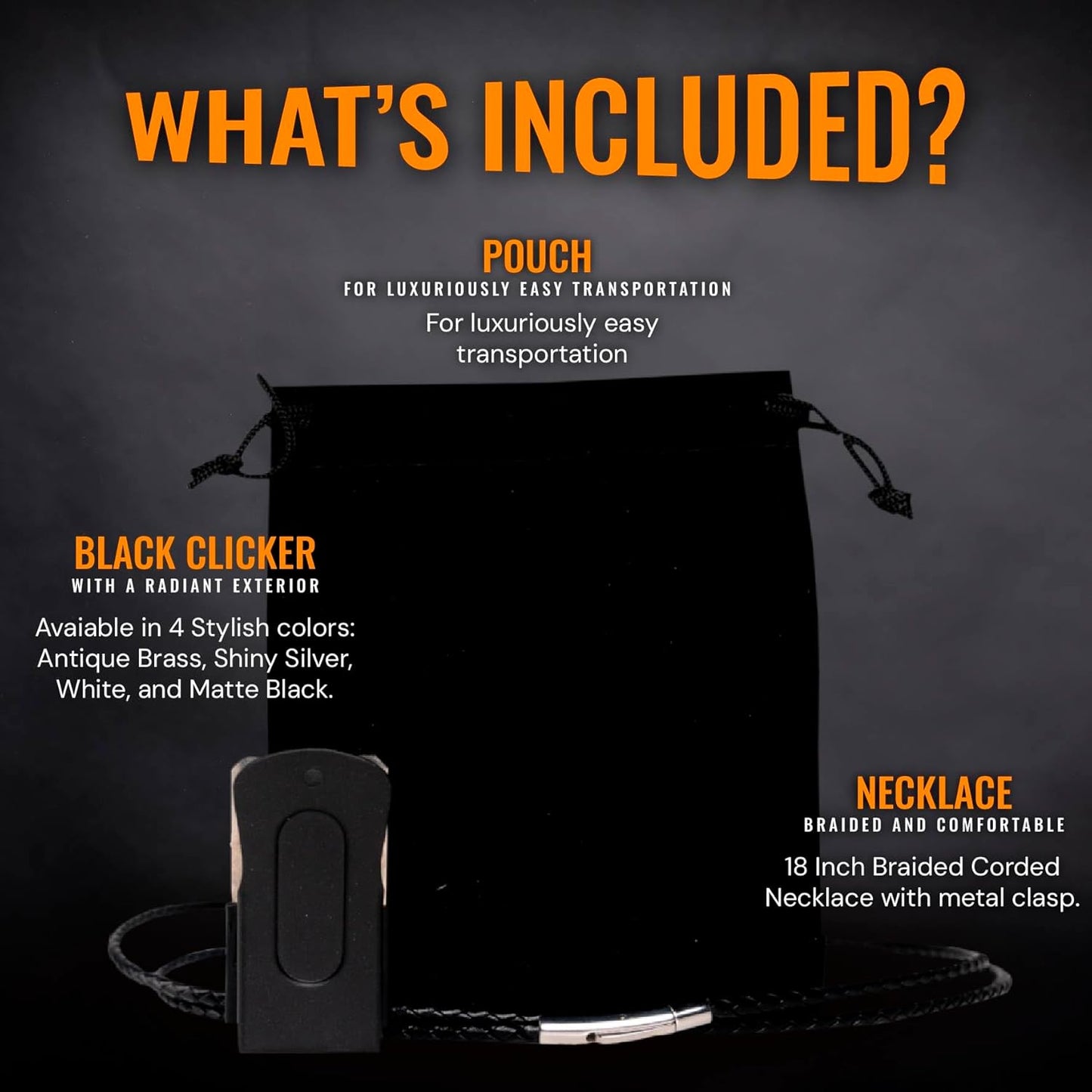 Black Dog Clicker with Necklace - Clickers for Pet Training - Dog Training & Behavior Aids Easy to Carry with You Anywhere - Teach Your Dog Tricks or Reward His Behavior