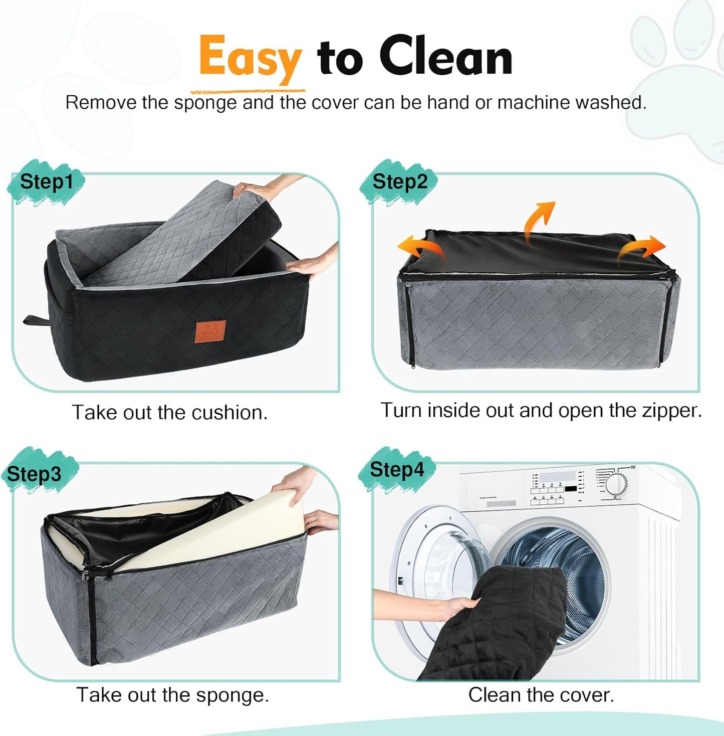 Dog Car Seat for Large Medium Dogs,Washable Pet Carseat Under 55 lbs or 2 Small Dogs,Dog Booster Seat Travel Bed with Thick Cushion,2 Safety Leashes