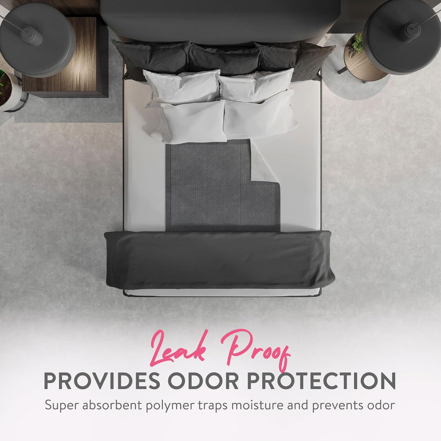 Inspire Extra Large Super Absorbent Disposable Bed Pads for Incontinence Ultra Thick and Absorbent Bed Pads Disposable Adult | Puppy Pads | Pee Pads for Adults (Gray 36" x 36")