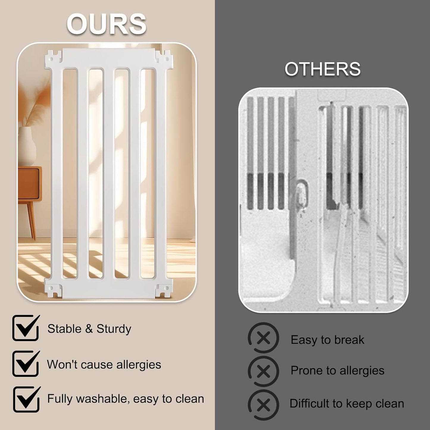 Dog Playpen with Door, 12 Panels Puppy Playpen, 25.6” H Dog Pen for Small Cats and Dogs, Pet Fence for Indoor & Outdoor, Non-Slip Pet Gate Made of Strong Plastic, White