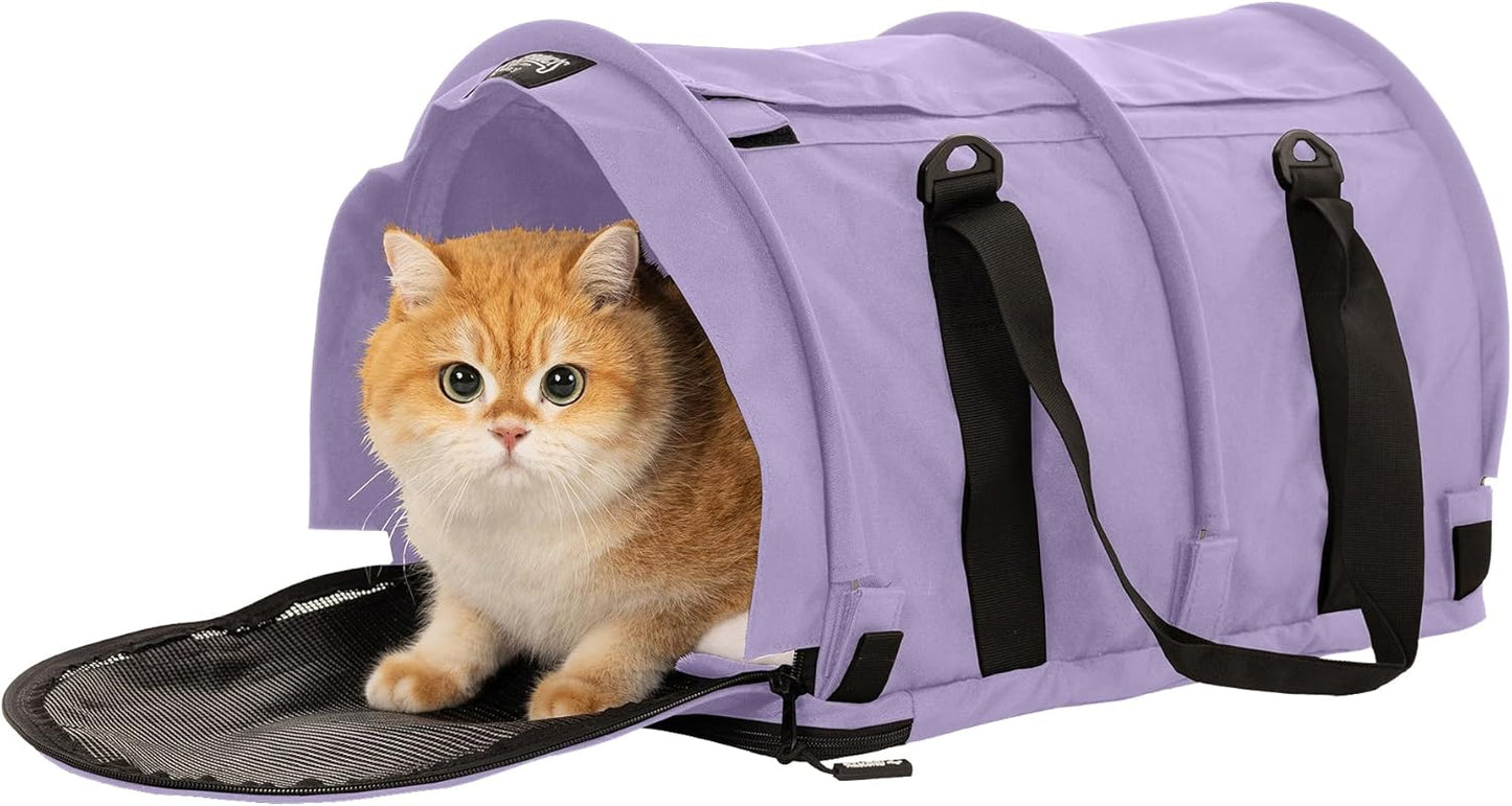 SturdiBag Pro 2.0 Pet Travel Carrier for Cats and Dogs | Soft Sided Pet Carrier Bag with Safety Clips and Seatbelt Straps for Car Travel | XL, Lavender