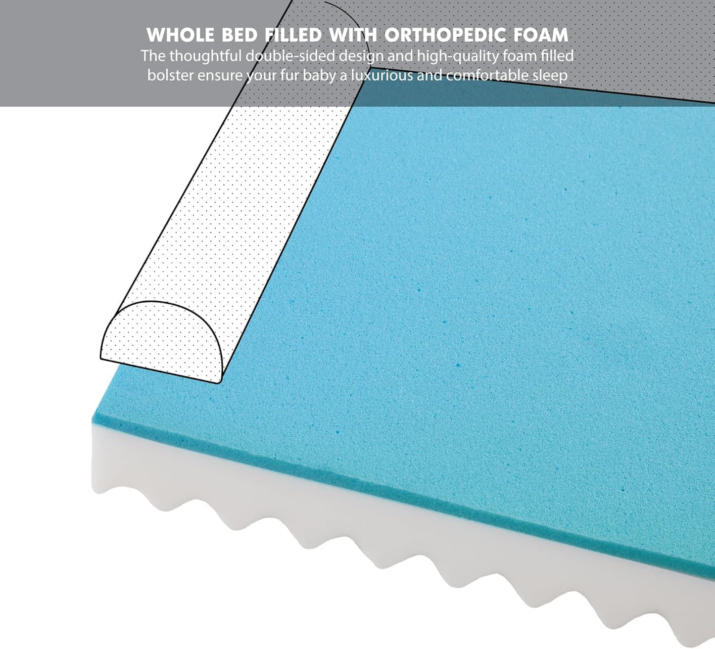 Friends Forever Orthopedic Dog Bed for Extra Large Dogs, Waterproof Memory Foam Dog Sofa Bed XL with Removable Washable Cover, Ally Khaki, 42x32x7