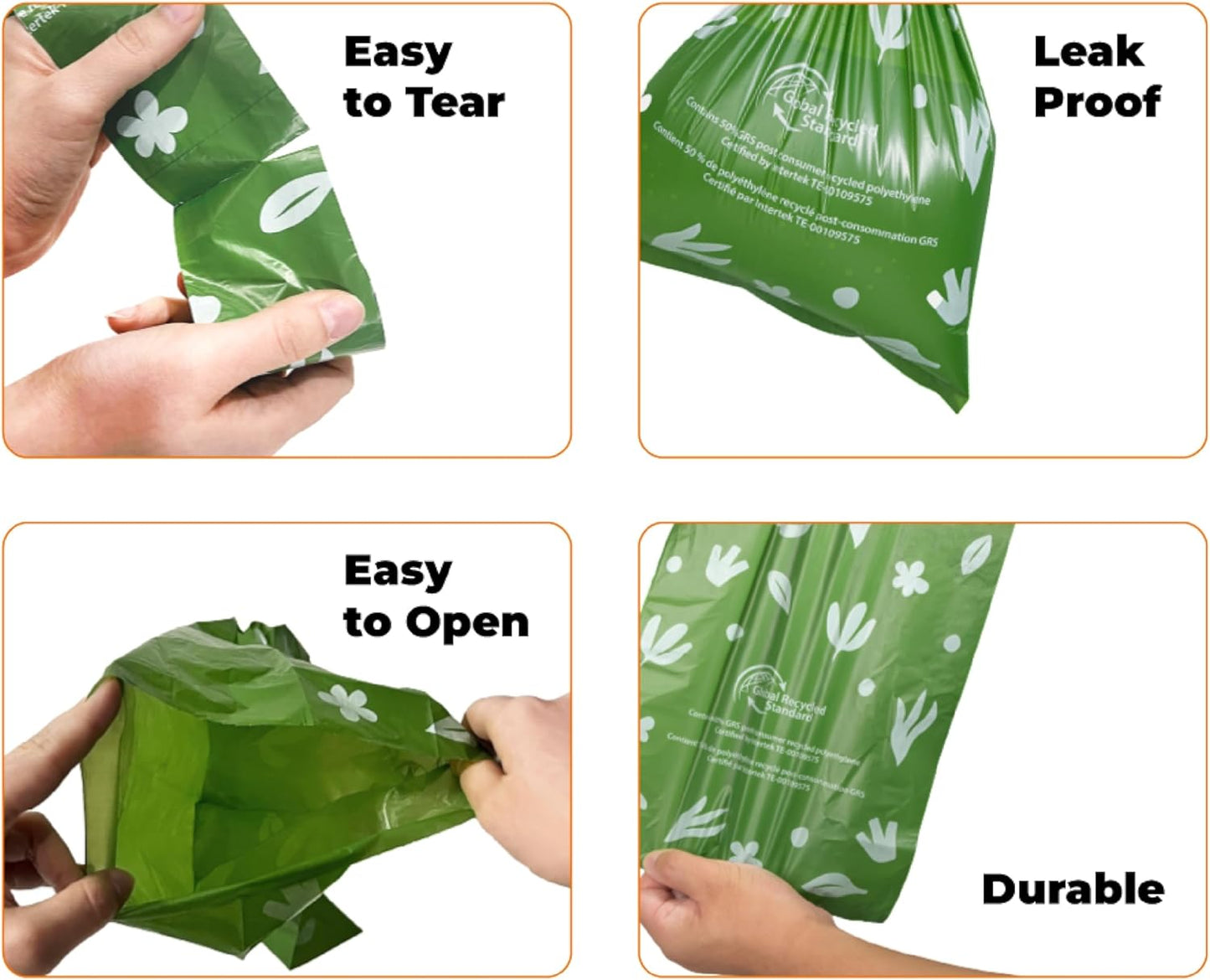 Best Pet Supplies Poop Bags for Dogs, 50% Post-Consumer Recycled Content dog waste bags on rolls, fits all poop bag holders for leashes - 150 Count, Green, Lavender Scented