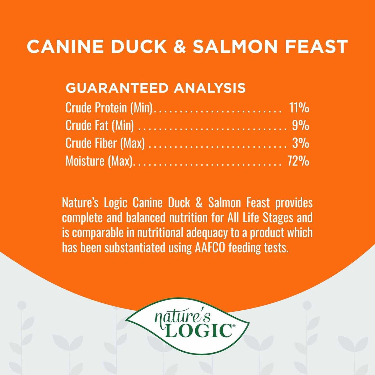 Nature's Logic Grain-Free Canned Dog Food - 95% Animal Proteins - 100% Natural Wet Dog Food Cans - No Common Allergens - All Life Stages - Ideal for Sensitive Dogs - Duck & Salmon (13.2 oz, 12 pack)