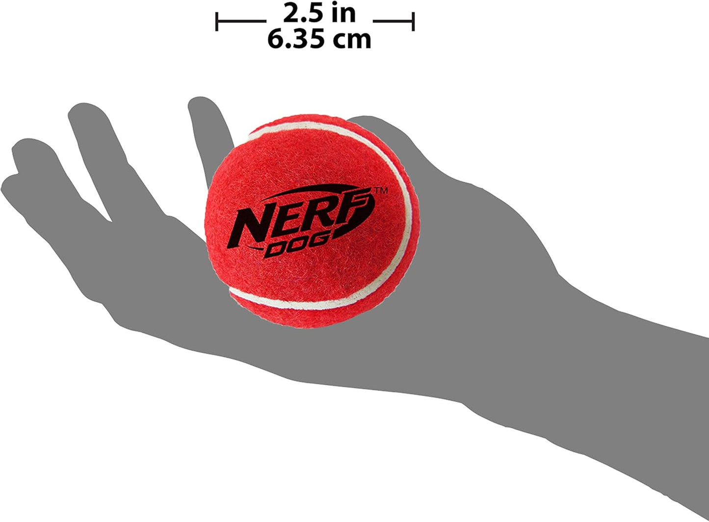 Nerf Dog 12-Piece Dog Toy Gift Set, Includes 2.5in Squeak Tennis Ball 12-Pack, Nerf Tough Material, Multicolored for All Breed Sizes