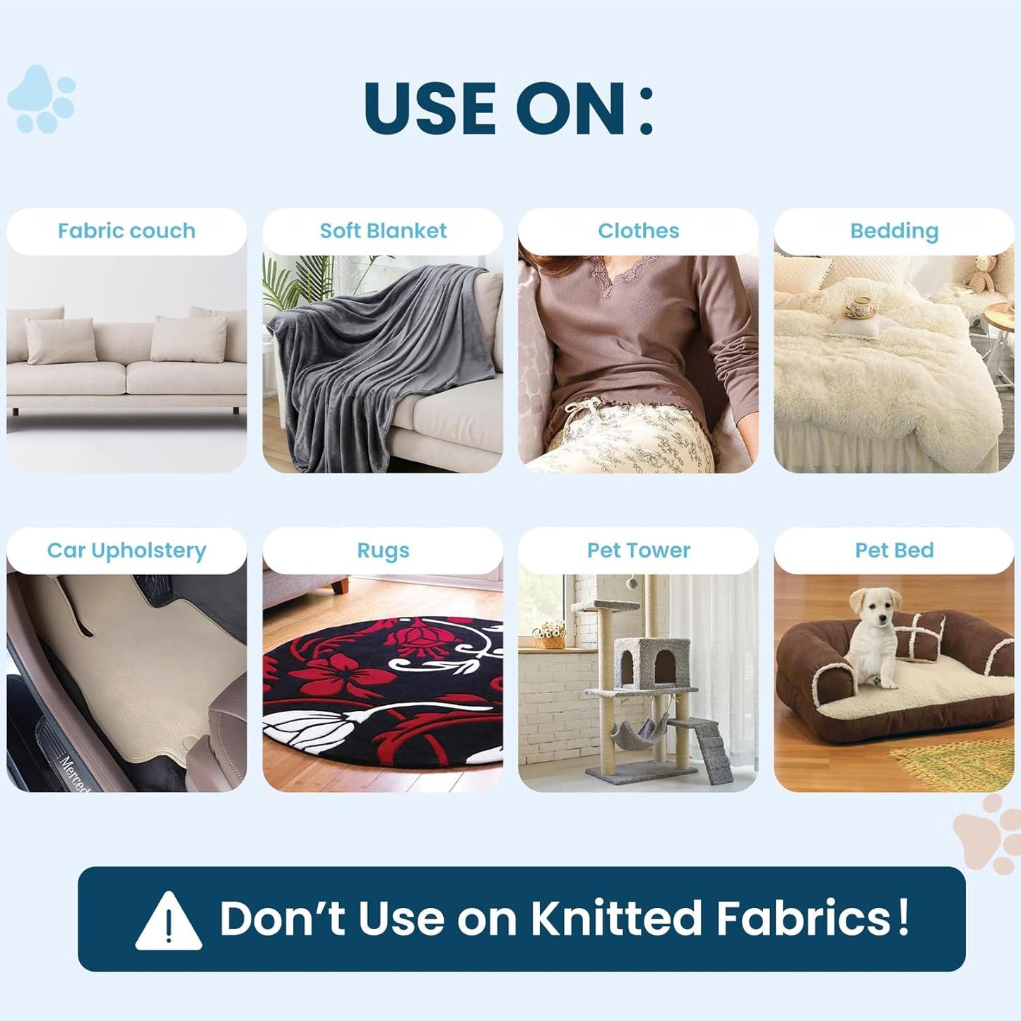 3 in 1 Analan Cat Brush Pet Hair Remover for Dog & Cat, Self-Cleaning Slicker Brush for Pet Grooming, Perfect Pet Hair Removal Tool for Furniture Carpets Couches and Bedding (Sky Blue)