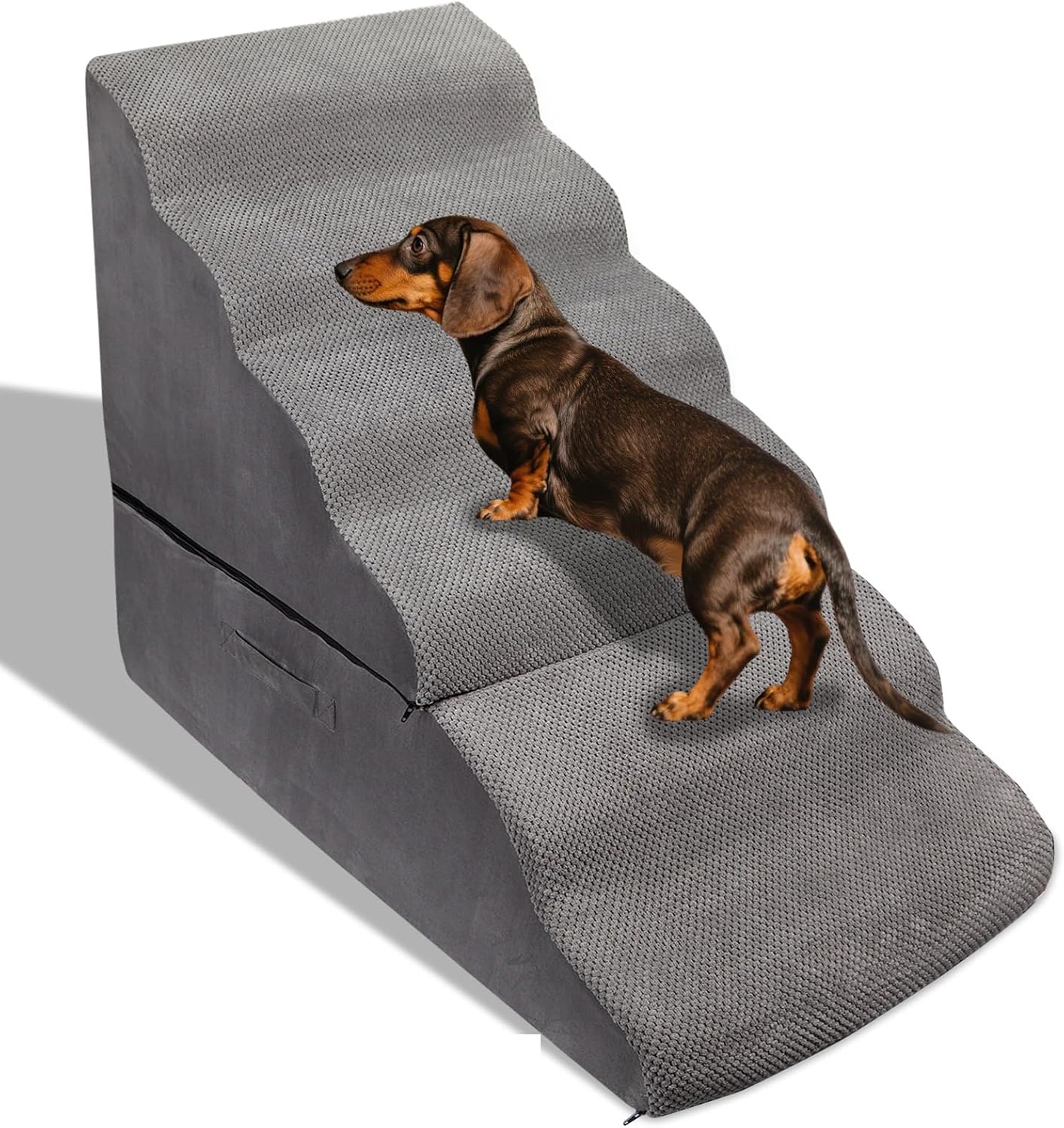 Dog Stairs&Steps for 30 Inches High Bed Up to 30-36 Inch Tall, Pet Cat Ramp Ladder for Small Dogs, Doggie, Old Cats, Kitty, Small Animals Grey