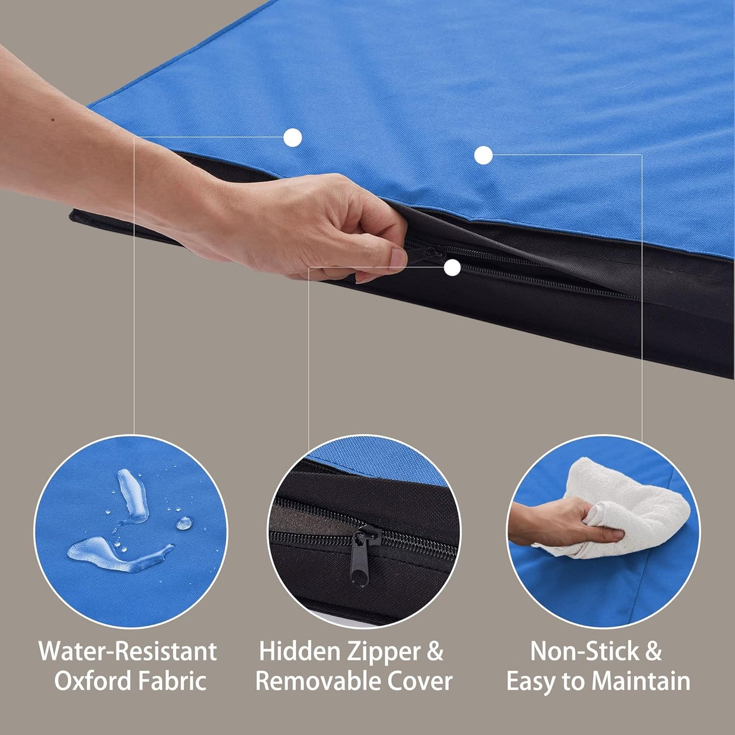 Outdoor Dog Bed - Waterproof, Portable, Foldable, Orthopedic for Large Dogs - 41" All Weather Use