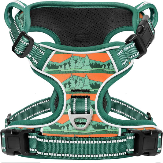 Timos No Pull Dog Harness,No Choke Front Clip Dog Reflective Harness,Adjustable Soft Padded Pet Vest with Easy Control Handle for X-Large Dogs,Wilderness,XL