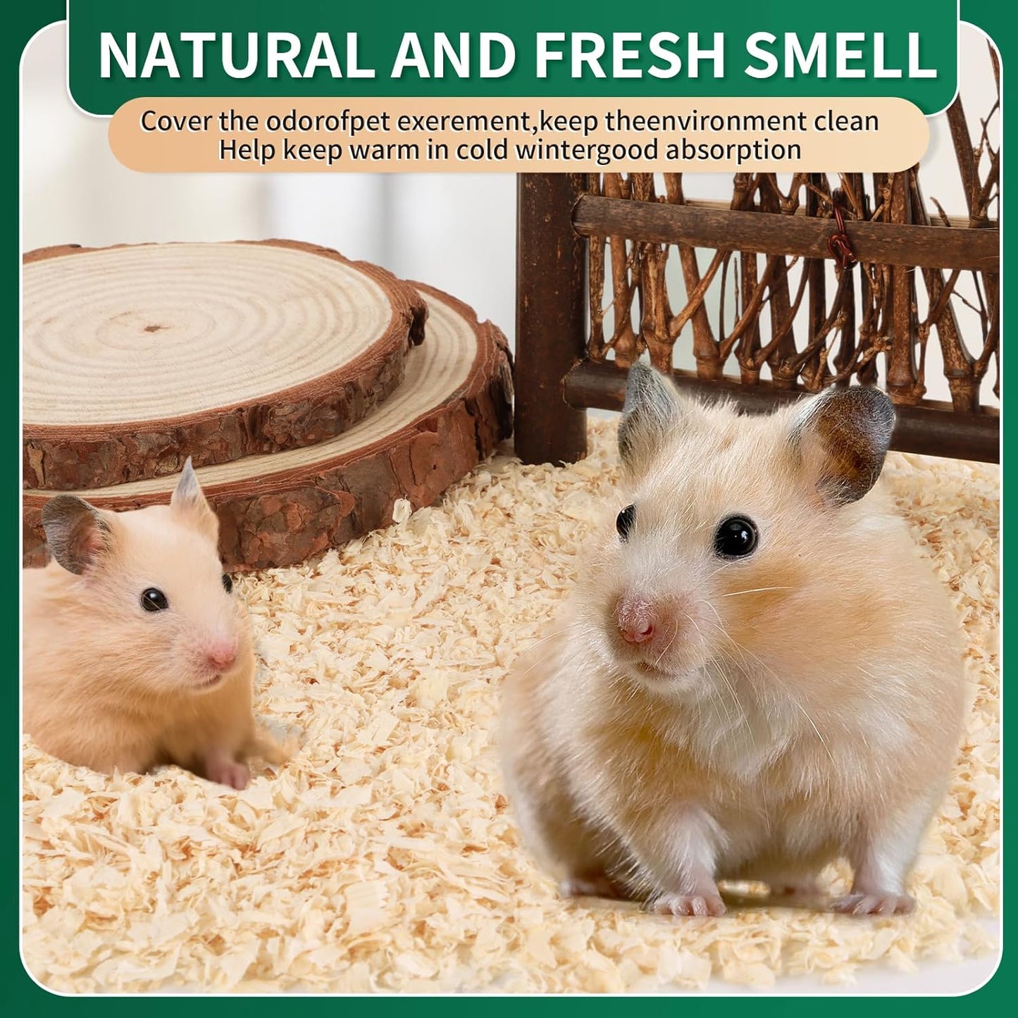 18oz Natural Aspen Wood Pet Bedding – Low Dust, Odor Control & Ultra Absorbent Shavings for Hamsters, Parrots, Guinea Pigs & Small Animals