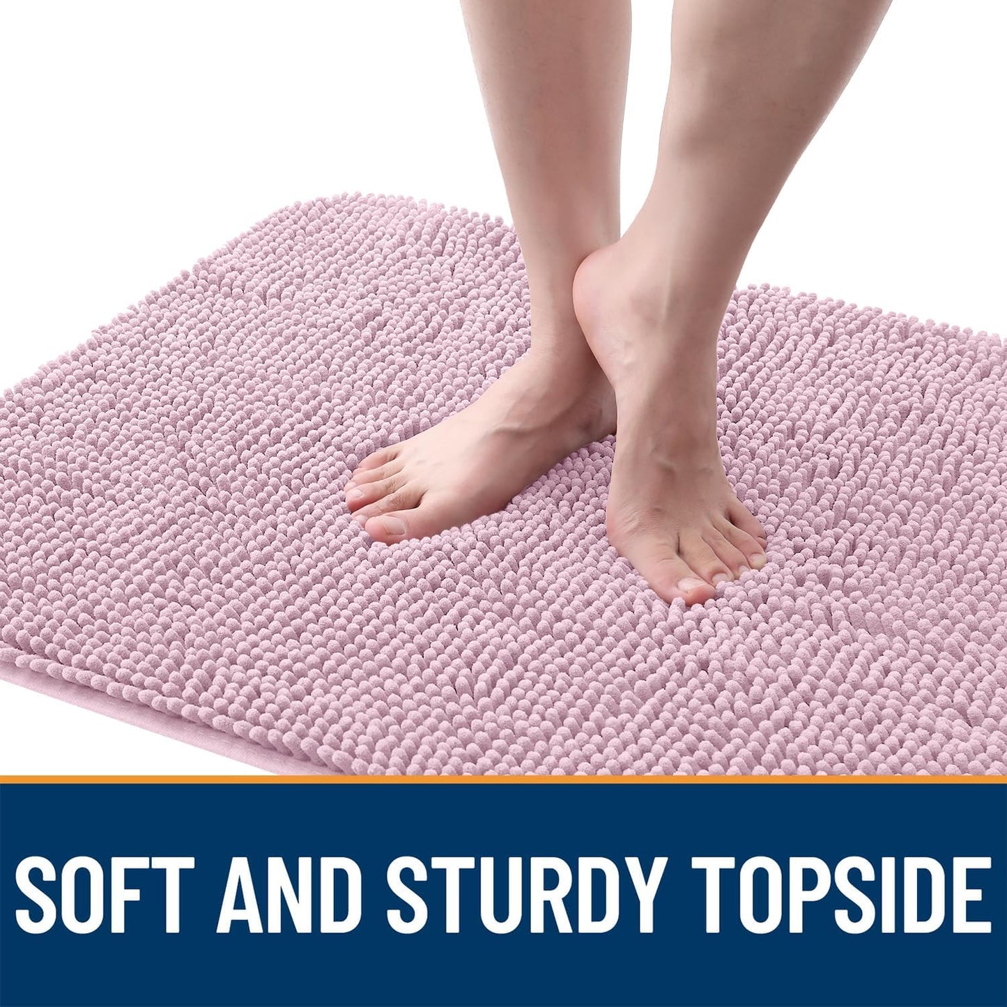 OLANLY Dog Door Mat for Muddy Paws 30x20, Absorbs Moisture and Dirt, Absorbent Non-Slip Washable Doormat, Quick Dry Chenille Mud Mat for Dogs, Entry Indoor Entryway Carpet for Inside Floor, Dusty Rose