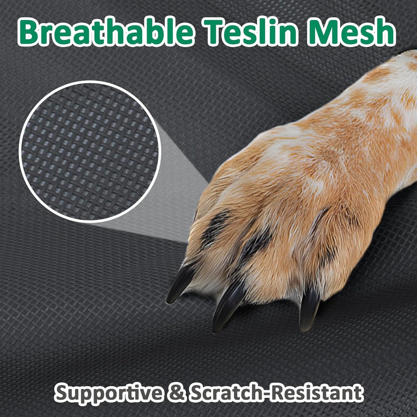 Elevated Dog Beds Large Sized Dogs, Cooling Raised Pet Bed with Frame & Breathable Mesh, Portable Indoor & Outdoor Lifted Dog Hammock Off Ground (L, Black)