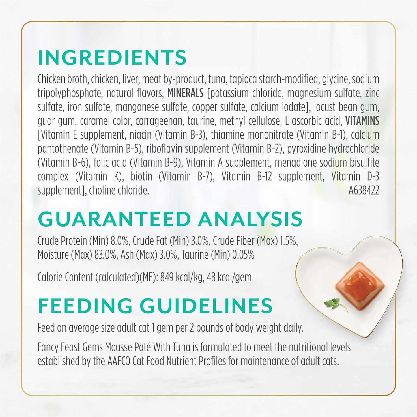 Fancy Feast Gems Pate Cat Food Mousse With Tuna and a Halo of Savory Gravy Cat Food - (Pack of 8) 4 oz. Boxes